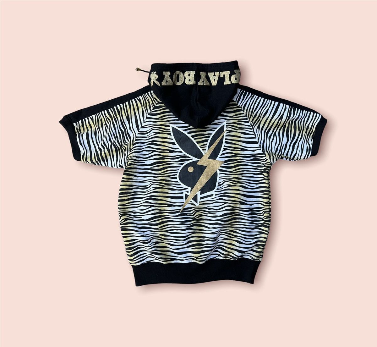 Designer × Playboy RARE TIGER STRIPES PLAYBOY S/SLEEVES HOODIE Size US L / EU 52-54 / 3 - 12 Thumbnail