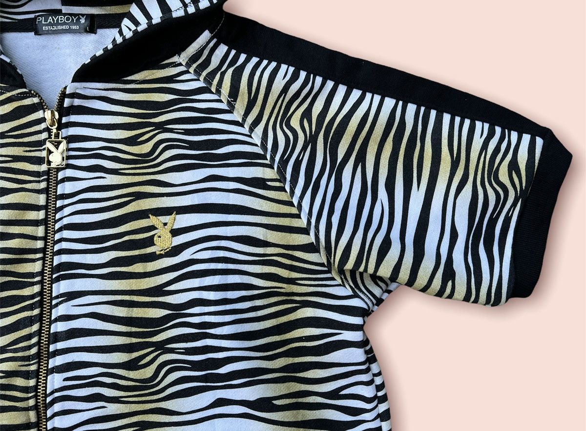 Designer × Playboy RARE TIGER STRIPES PLAYBOY S/SLEEVES HOODIE Size US L / EU 52-54 / 3 - 6 Thumbnail