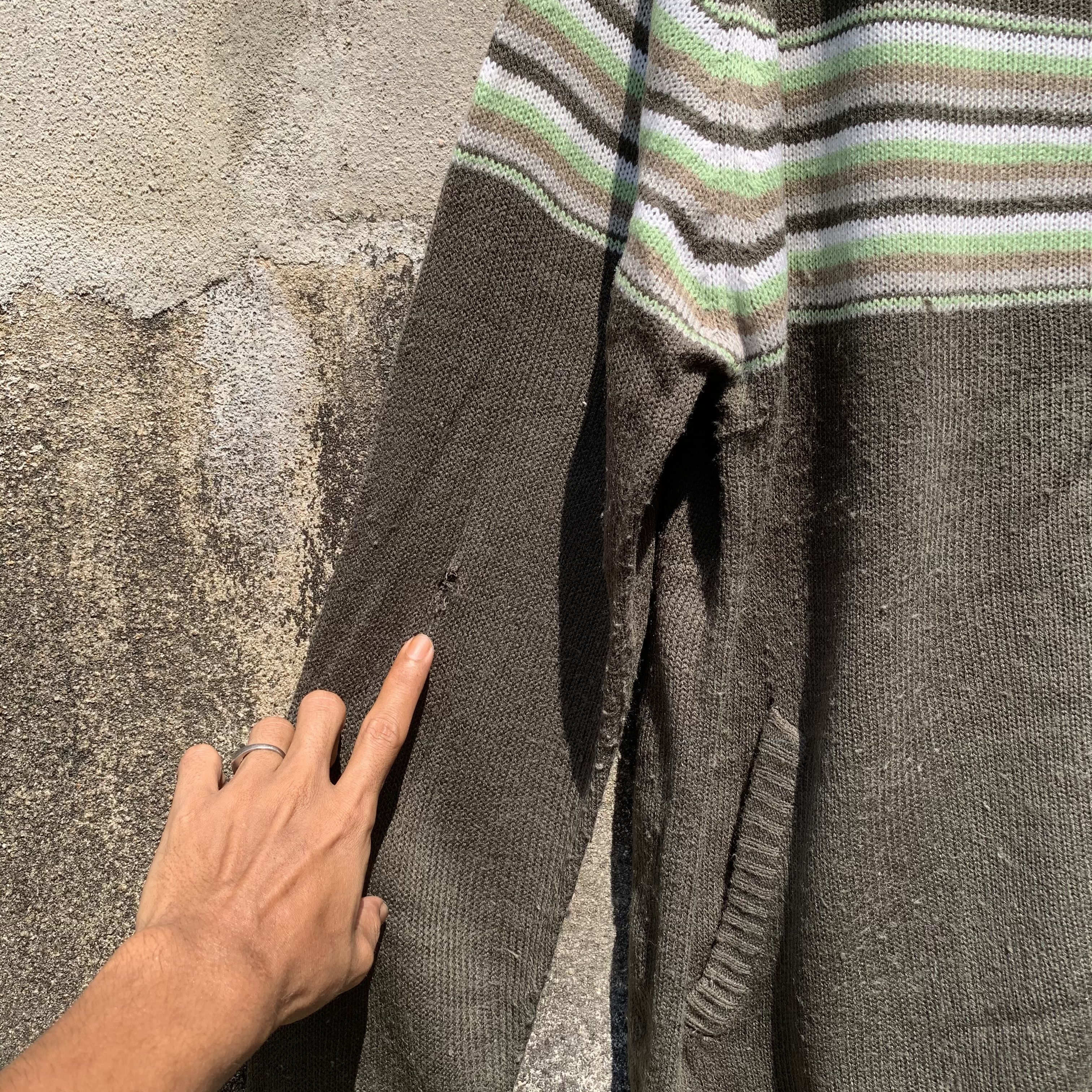 Vtg Vans Knit Striped Jumper Zip Ups Faded Sweater Jacket