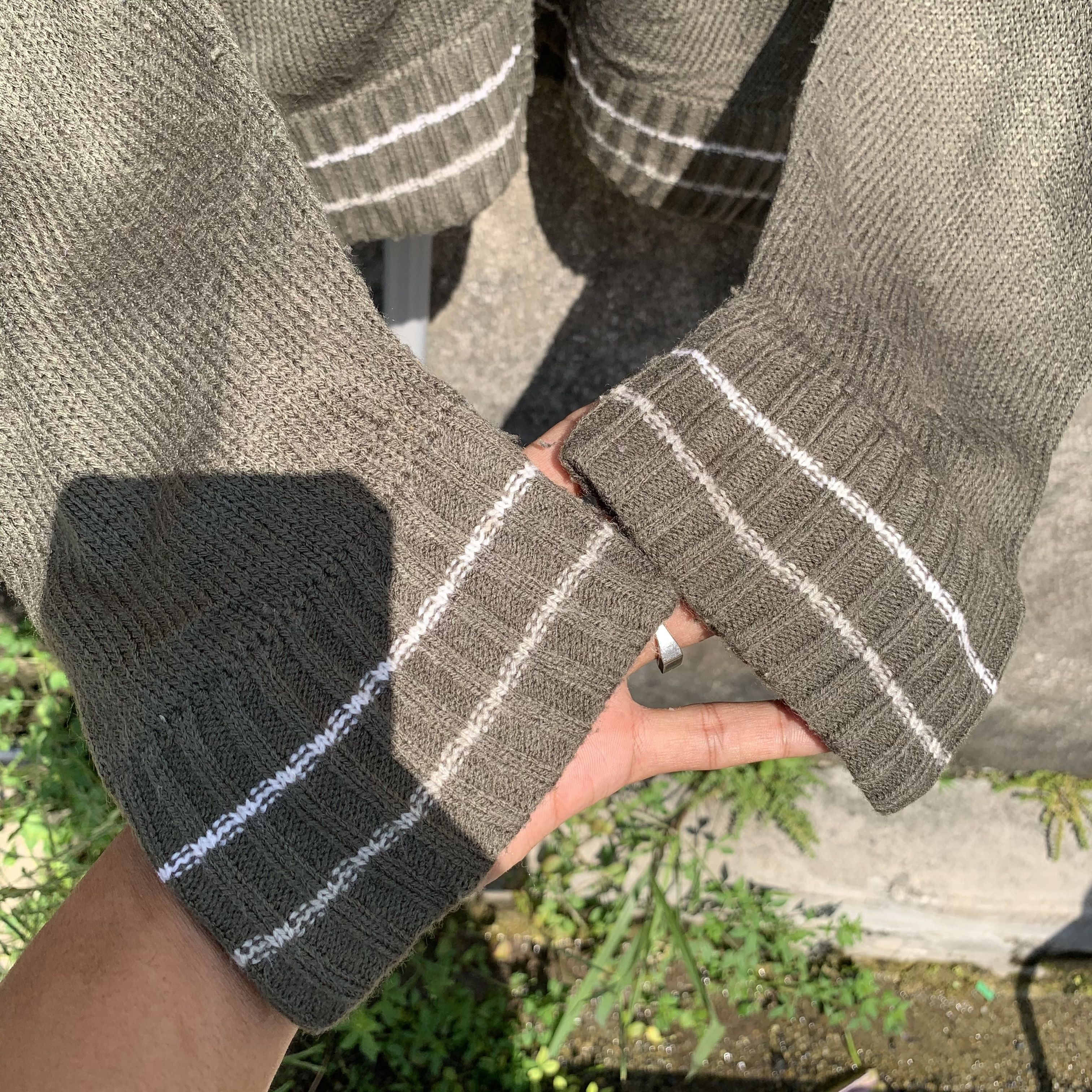 Vtg Vans Knit Striped Jumper Zip Ups Faded Sweater Jacket