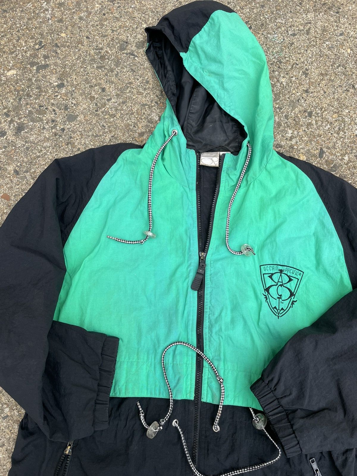 y2k ocean pacific nylon shell jacket 00s y2k ocean pasific nylon