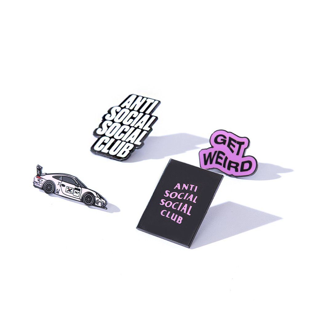 Anti Social Social Club DS ASSC Blocked White Logo Get weird Car Pinch Pin Set Size ONE SIZE - 2 Thumbnail