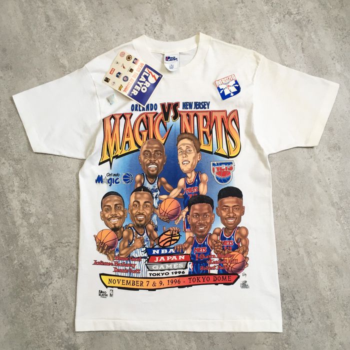 Vintage DS VTG 1996 NBA JAPAN GAMES MAGIC New Jersey NETS T-SHIRT | Grailed