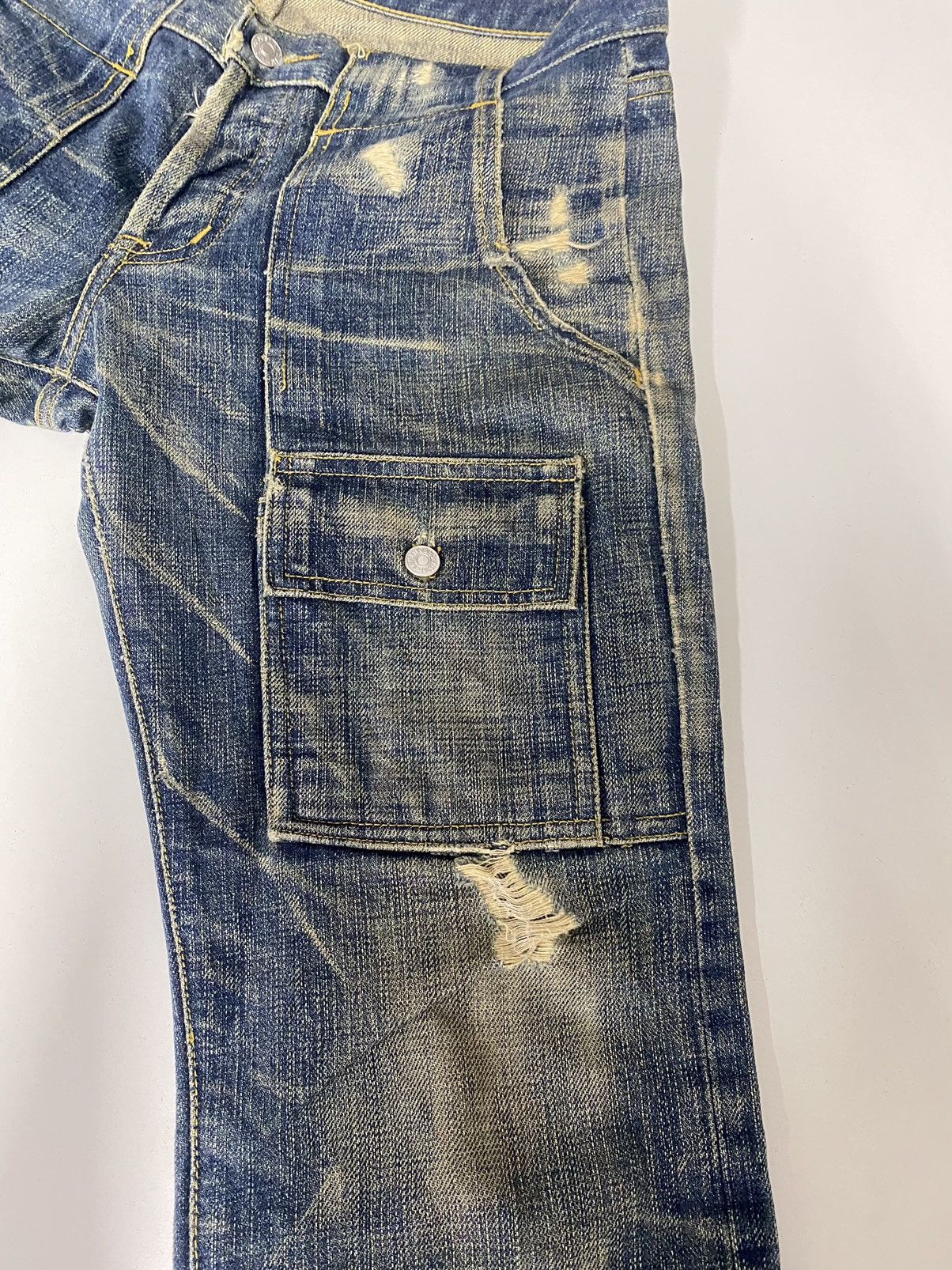 Justin 🔥Flare Vintage Bushpants Justin Distressed Denim💥 Size US 32 / EU 48 - 8 Thumbnail