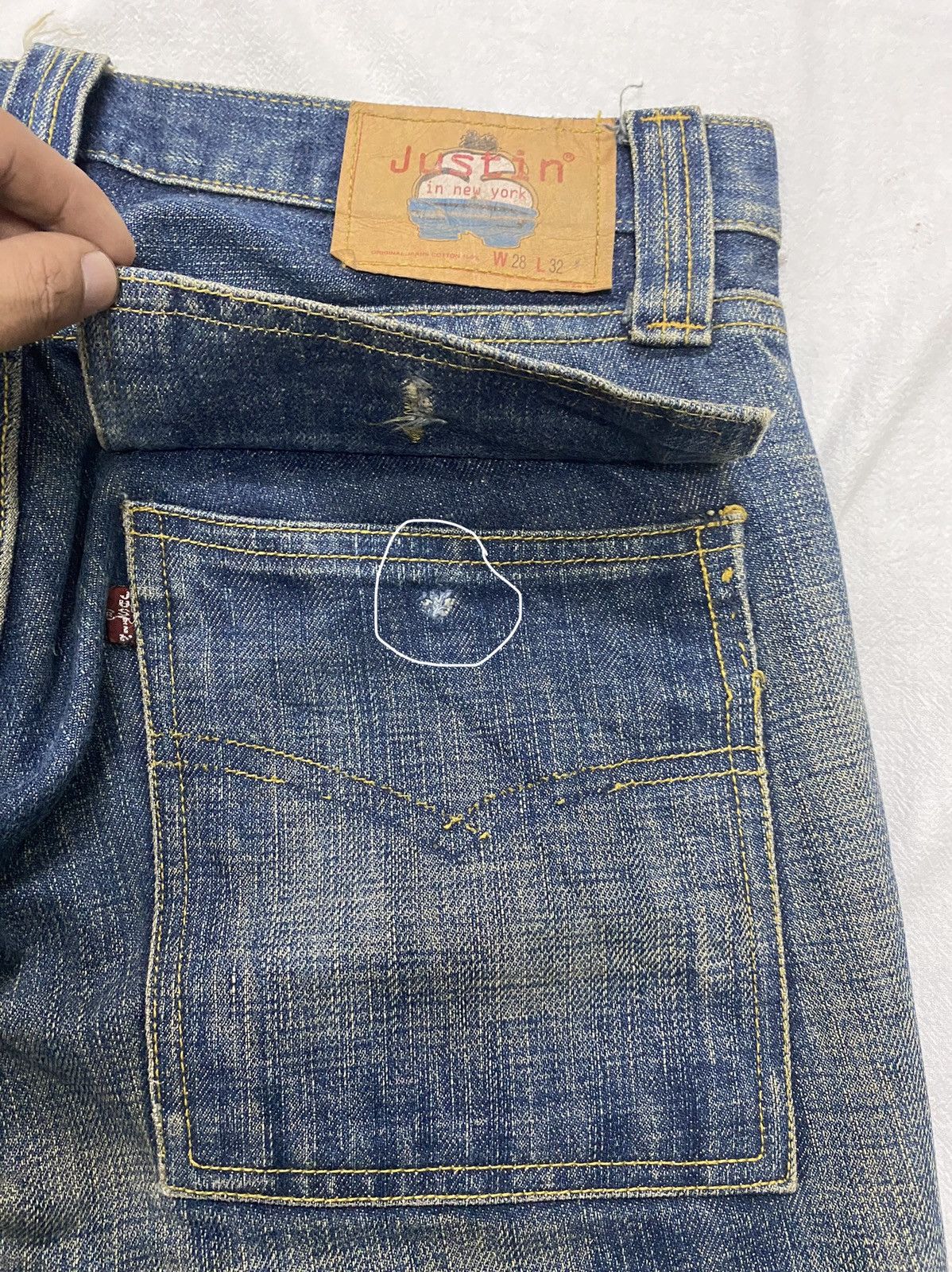 Justin 🔥Flare Vintage Bushpants Justin Distressed Denim💥 Size US 32 / EU 48 - 6 Thumbnail