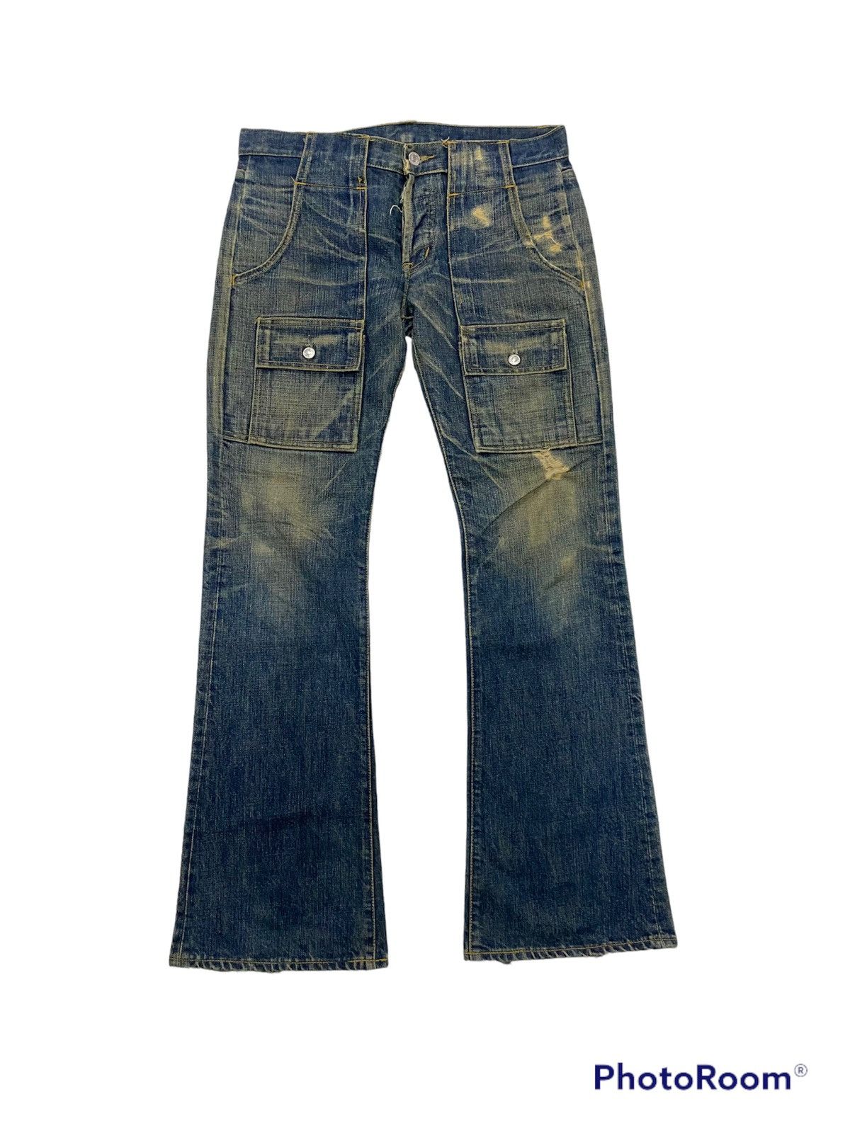 Justin 🔥Flare Vintage Bushpants Justin Distressed Denim💥 Size US 32 / EU 48 - 1 Thumbnail