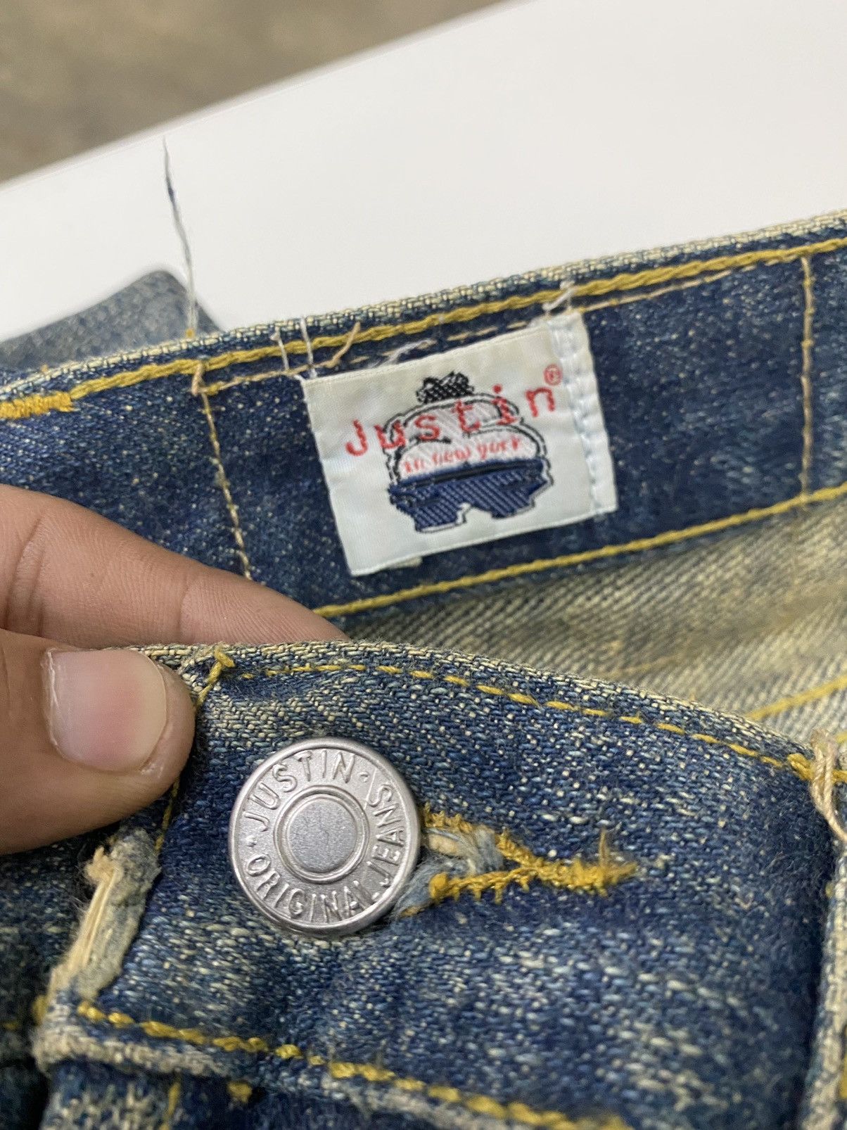 Justin 🔥Flare Vintage Bushpants Justin Distressed Denim💥 Size US 32 / EU 48 - 12 Thumbnail