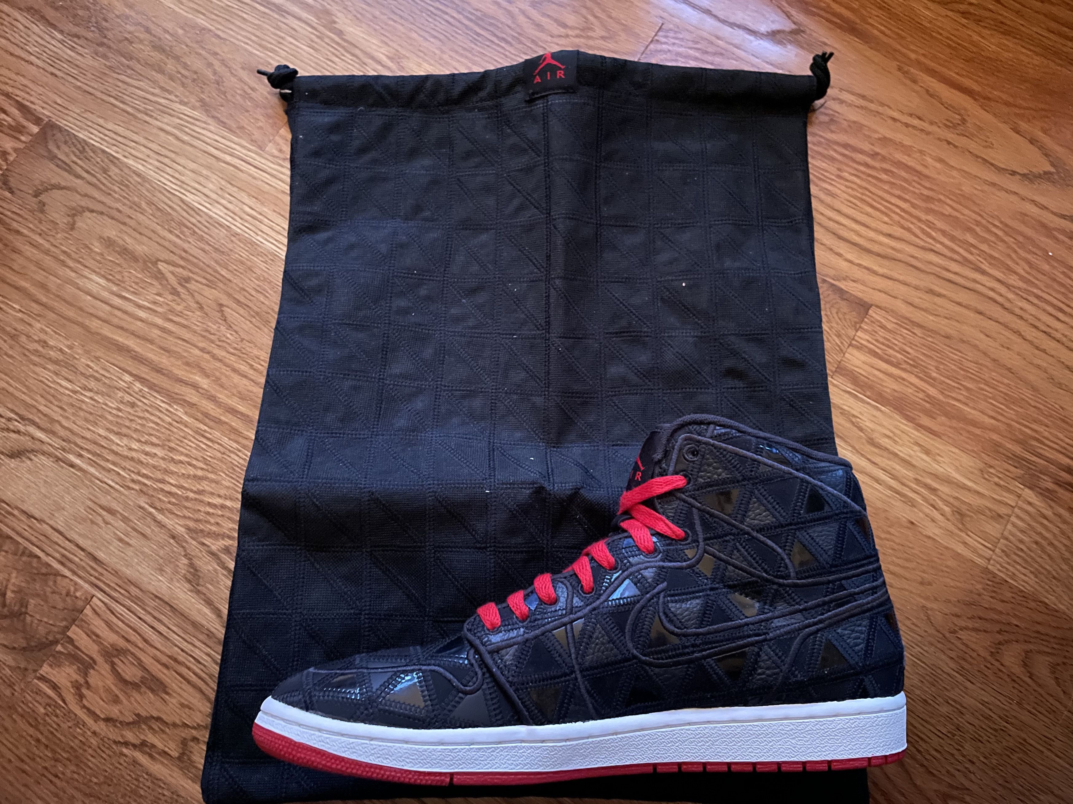 Jordan Brand 11.5 Air Jordan 1 J2K Black Varsity Red Patchwork OG 4 7 11 Size US 11.5 / EU 44-45 - 5 Thumbnail