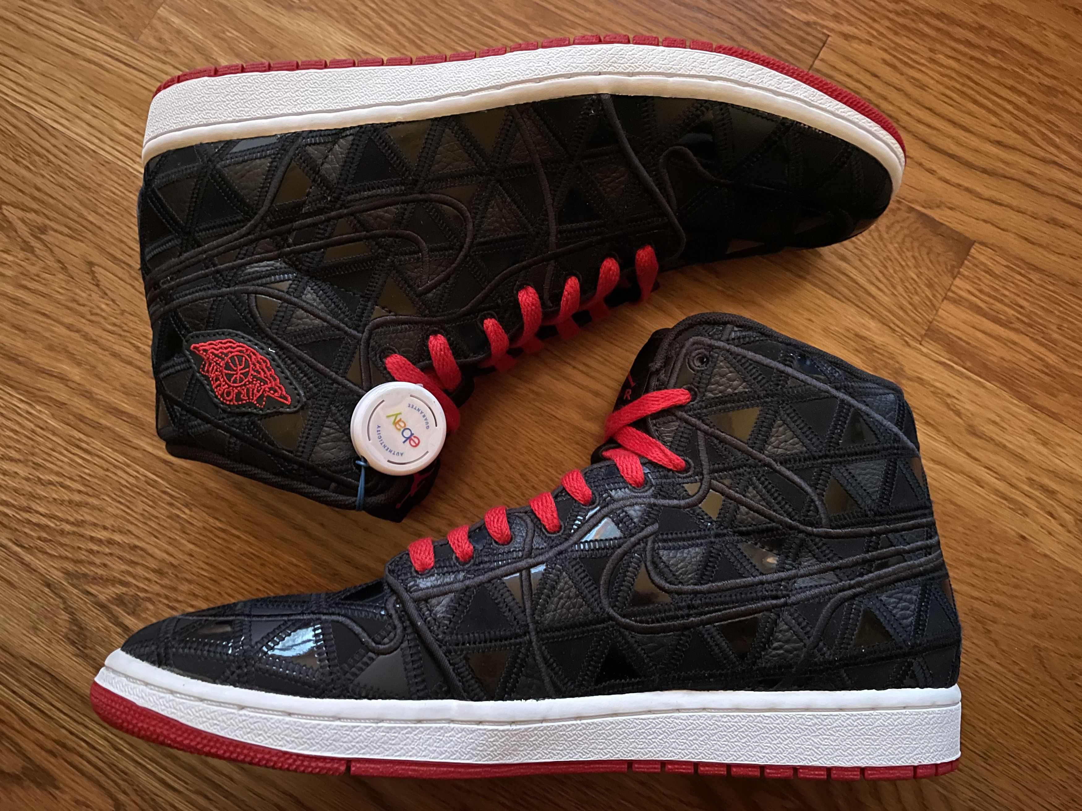 Jordan Brand 11.5 Air Jordan 1 J2K Black Varsity Red Patchwork OG 4 7 11 Size US 11.5 / EU 44-45 - 2 Thumbnail
