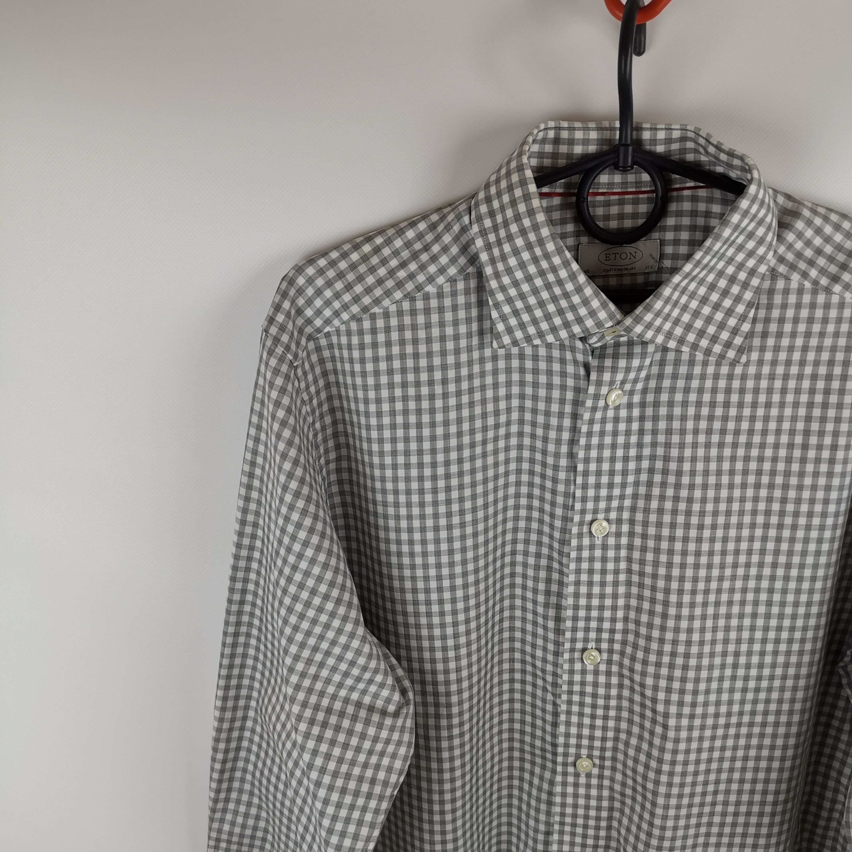 Eton Eton contemporary check plaid grey longsleeve shirt Size US M / EU 48-50 / 2 - 1 Thumbnail