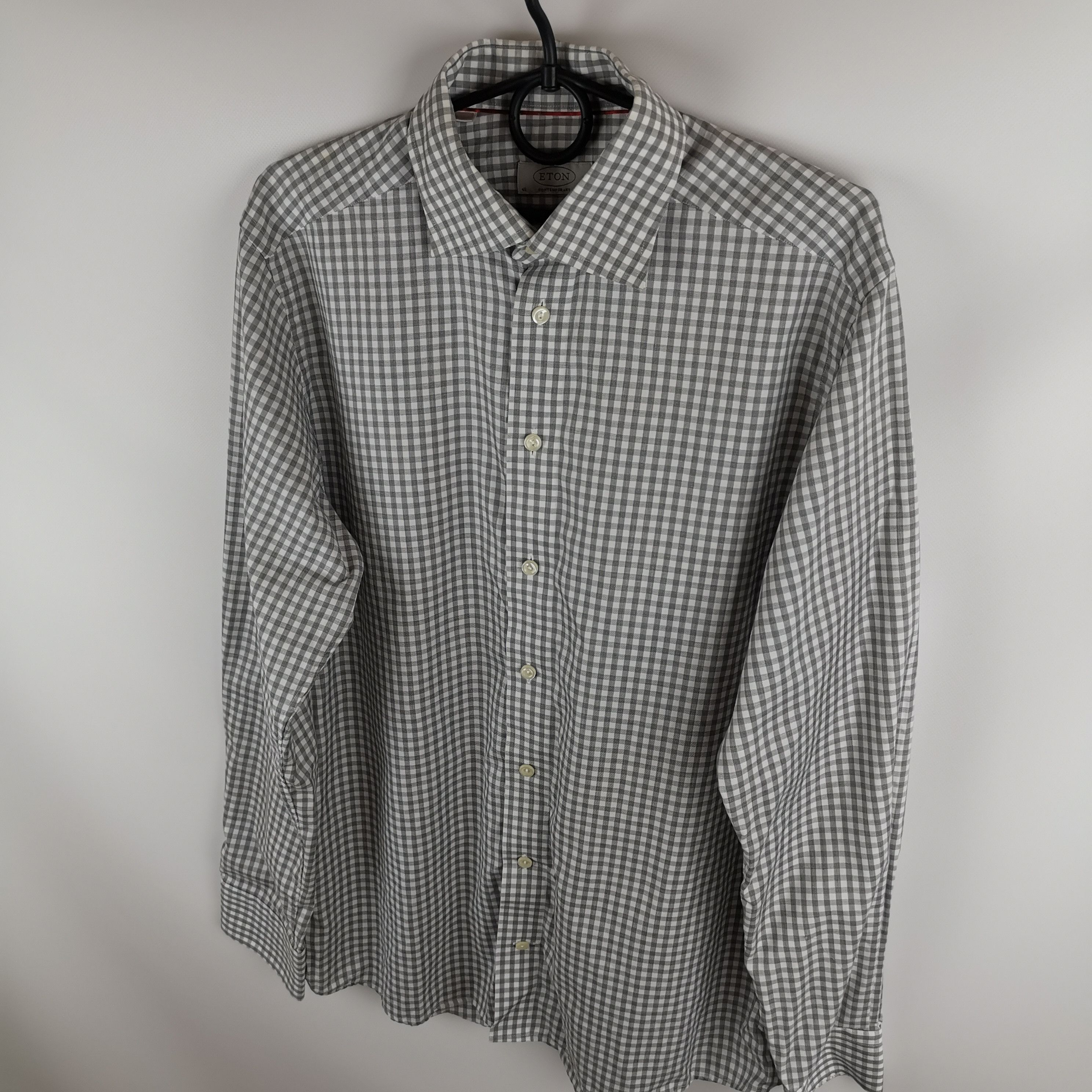 Eton Eton contemporary check plaid grey longsleeve shirt Size US M / EU 48-50 / 2 - 2 Thumbnail