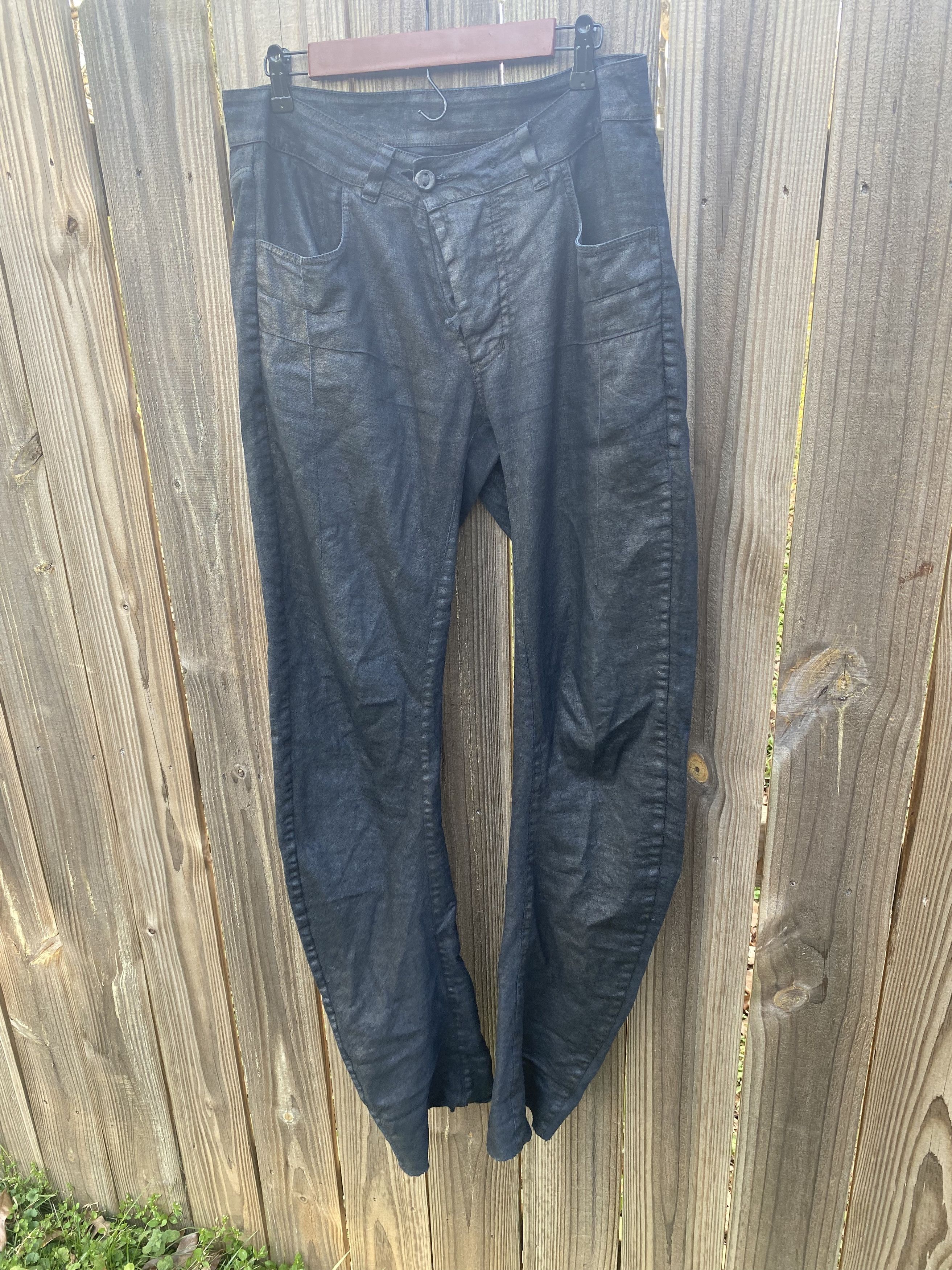 Boris Bidjan Saberi BBS Curved Leg Coated Denim Size US 33 - 1 Thumbnail