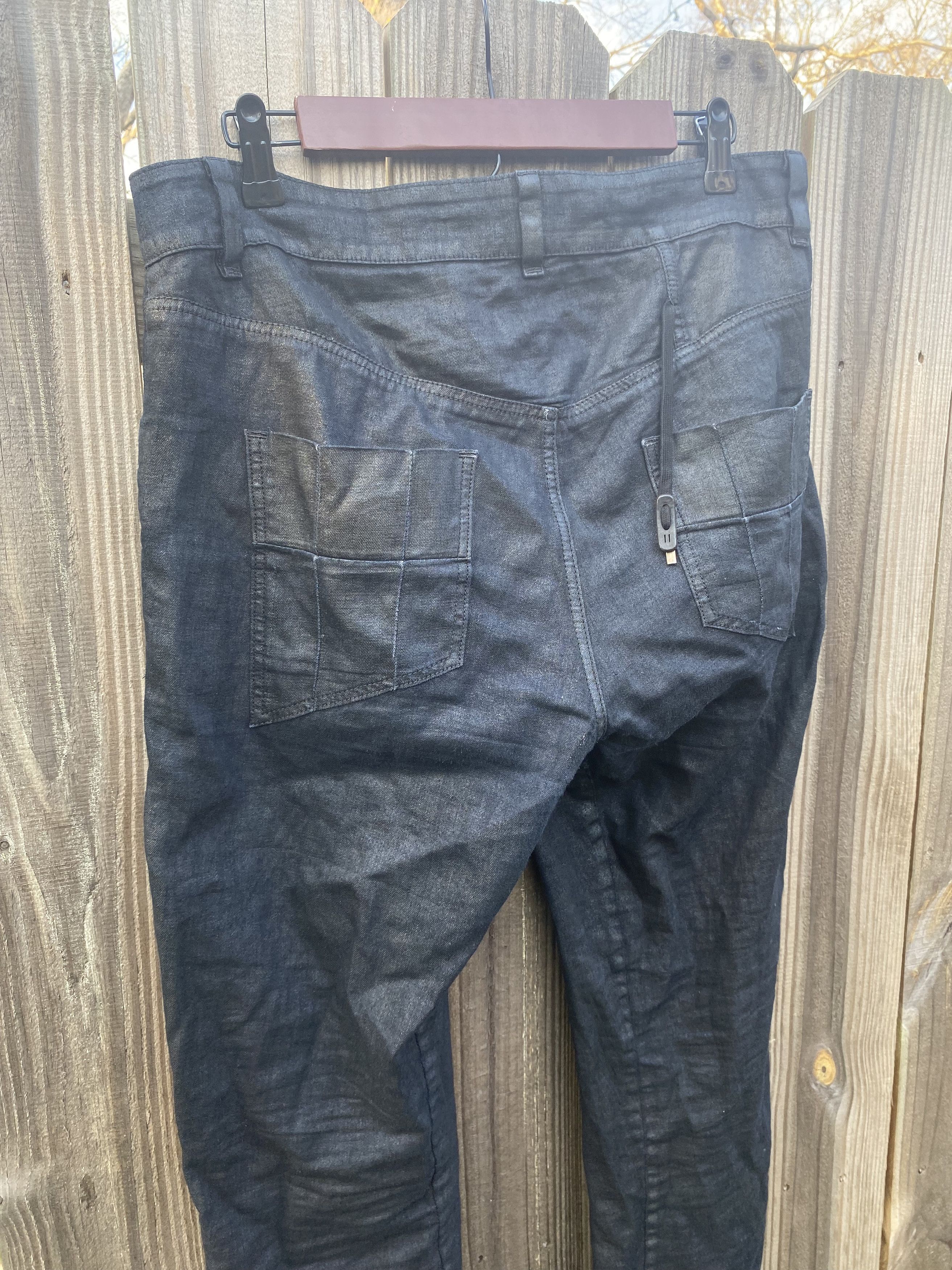 Boris Bidjan Saberi BBS Curved Leg Coated Denim Size US 33 - 9 Thumbnail