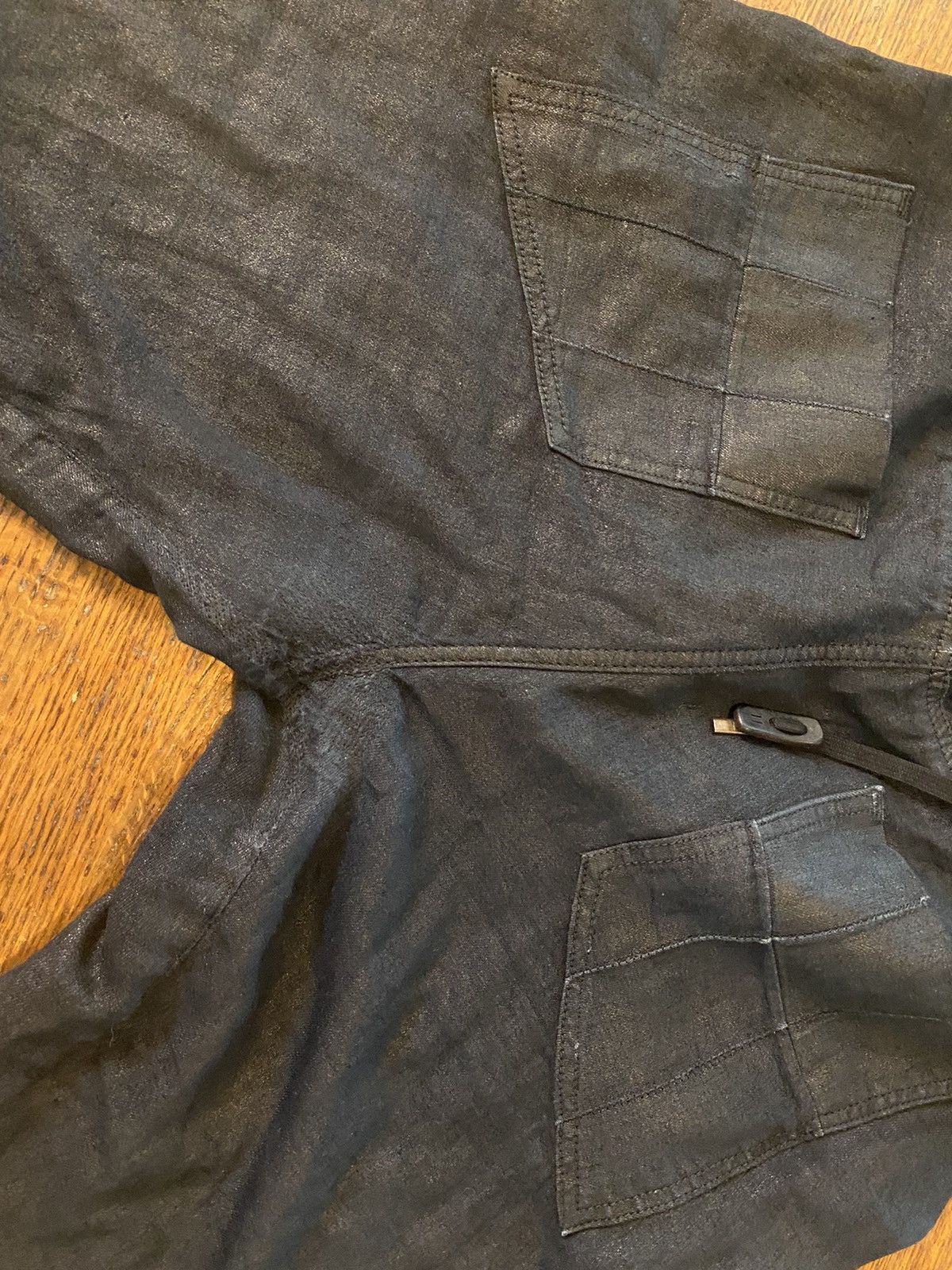 Boris Bidjan Saberi BBS Curved Leg Coated Denim Size US 33 - 13 Thumbnail