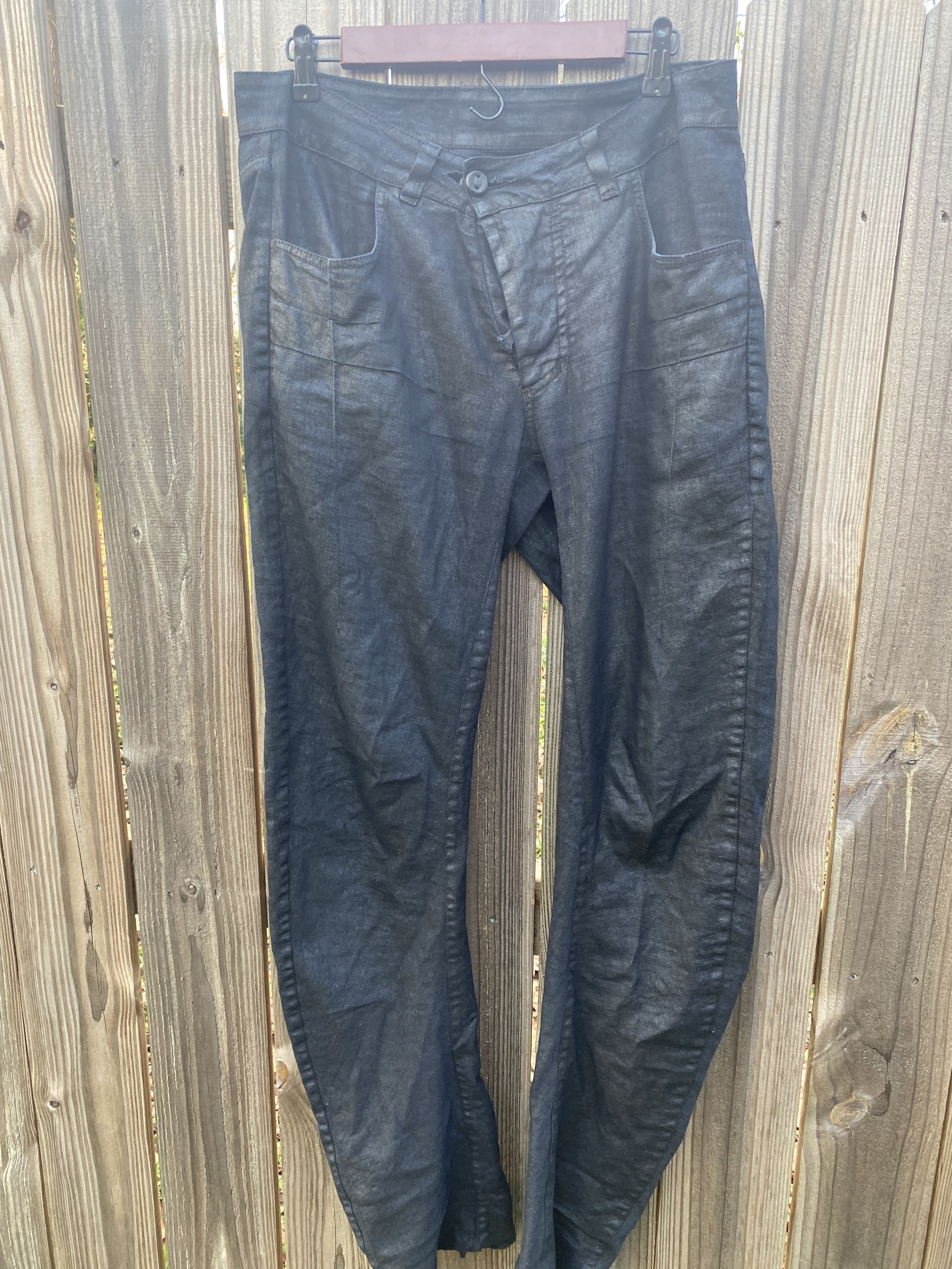 Boris Bidjan Saberi BBS Curved Leg Coated Denim Size US 33 - 4 Thumbnail