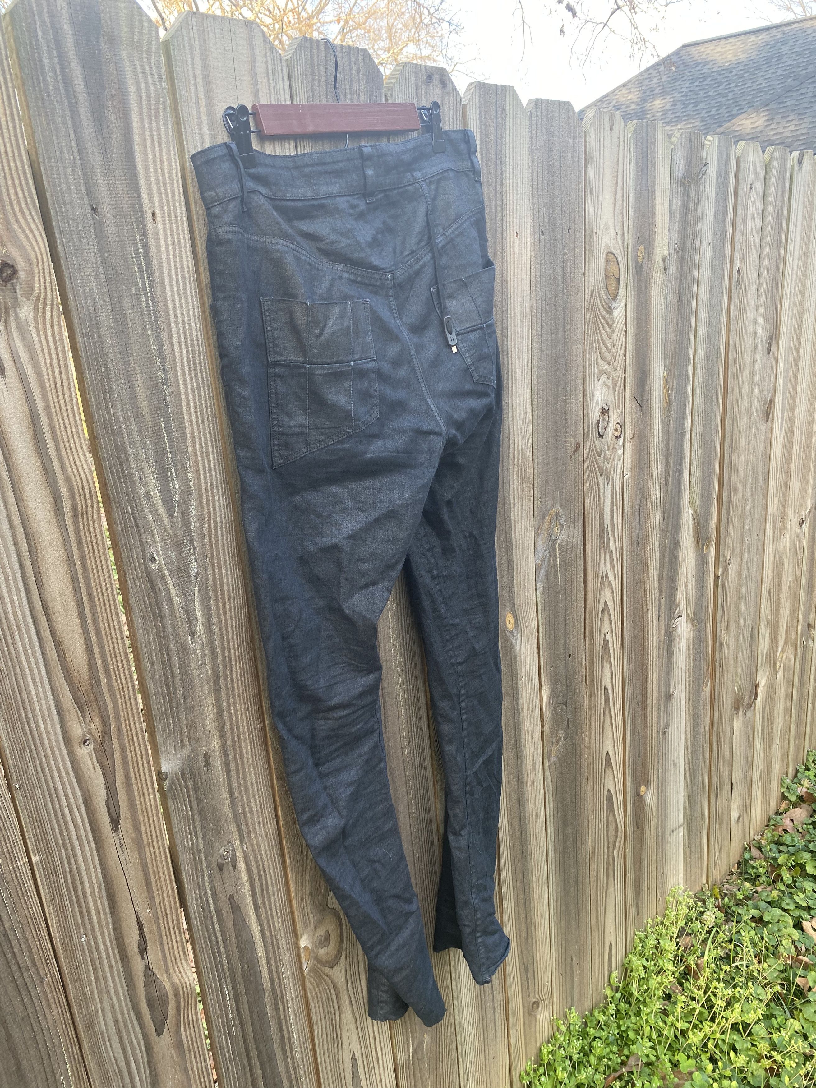Boris Bidjan Saberi BBS Curved Leg Coated Denim Size US 33 - 10 Thumbnail