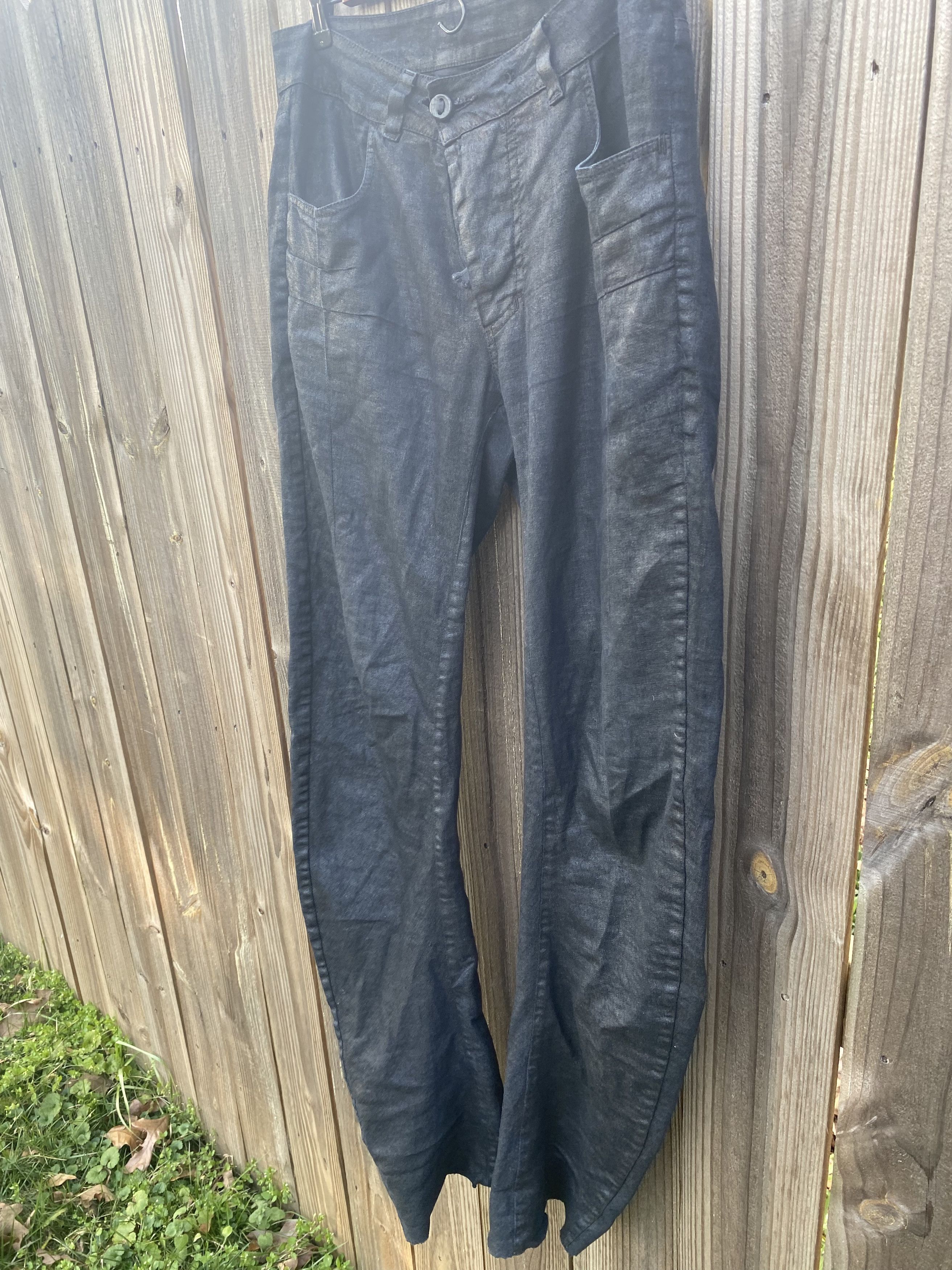 Boris Bidjan Saberi BBS Curved Leg Coated Denim Size US 33 - 3 Thumbnail