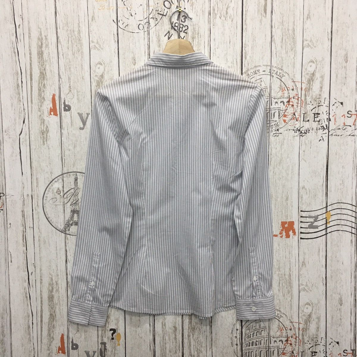 Rare Lacoste Small Logo Path Shirt Striped For Women, image size:1200x1200