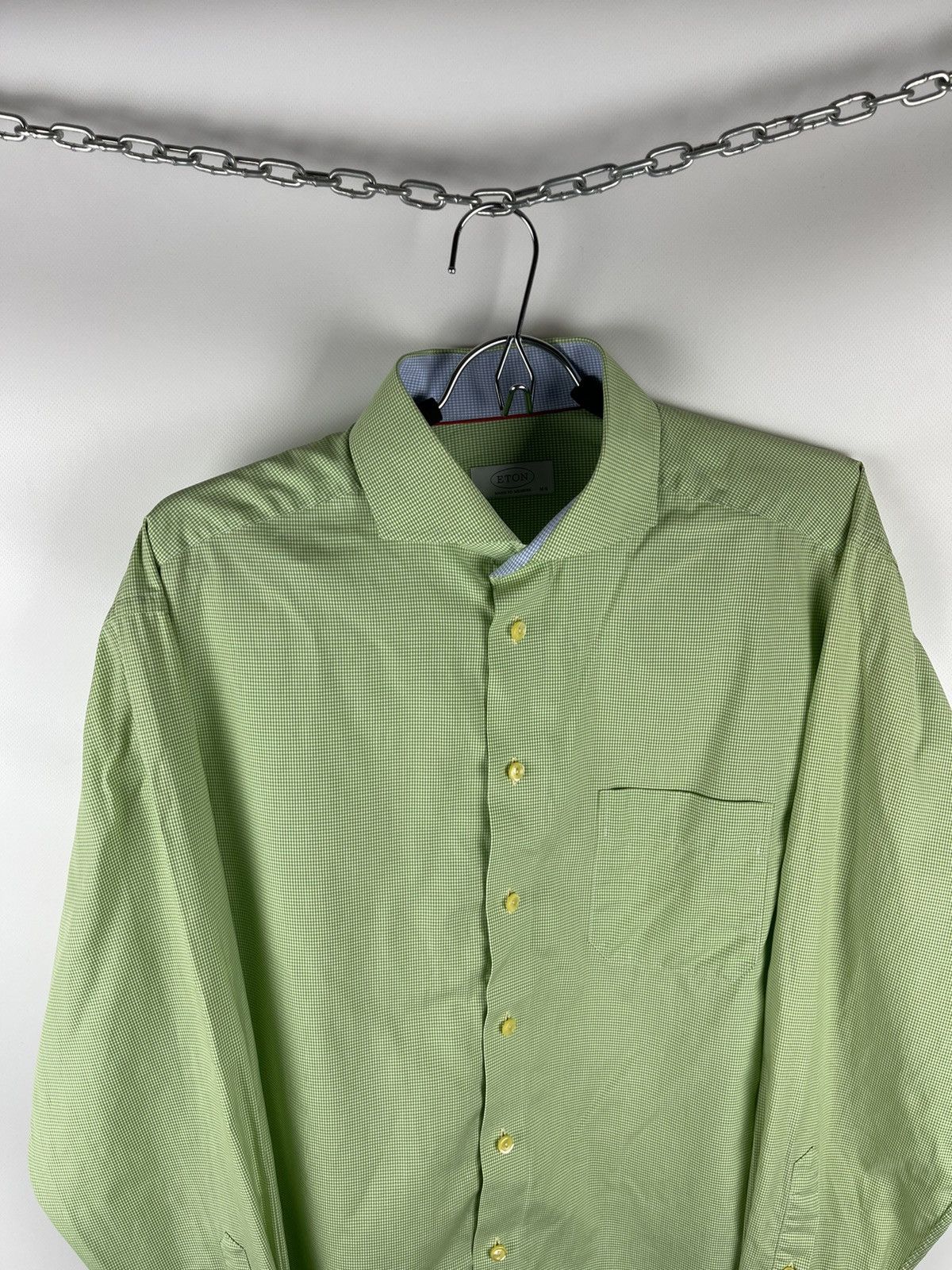 Eton Eton green checkered classic made to measure shirt Size US L / EU 52-54 / 3 - 2 Thumbnail