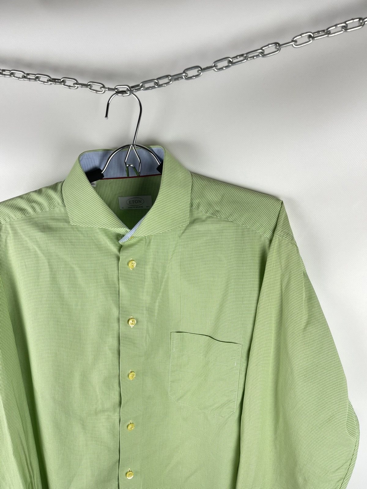 Eton Eton green checkered classic made to measure shirt Size US L / EU 52-54 / 3 - 4 Thumbnail