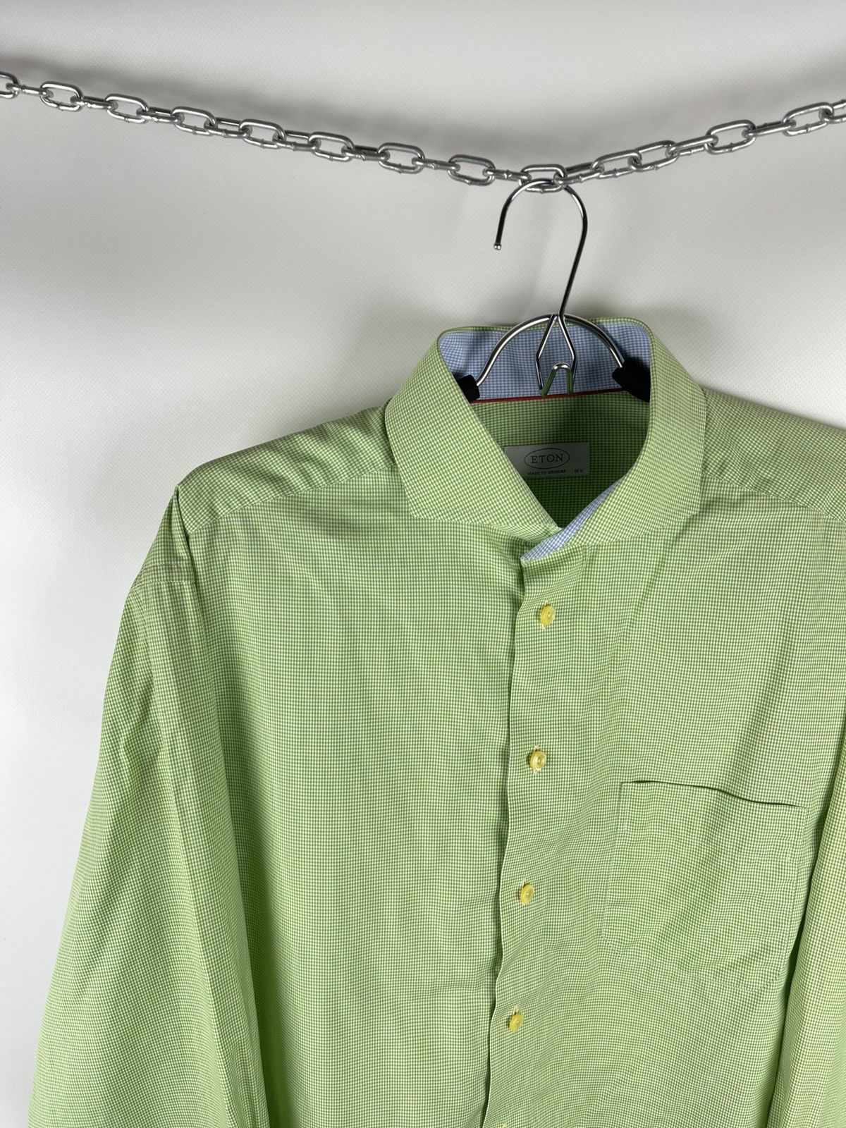 Eton Eton green checkered classic made to measure shirt Size US L / EU 52-54 / 3 - 3 Thumbnail
