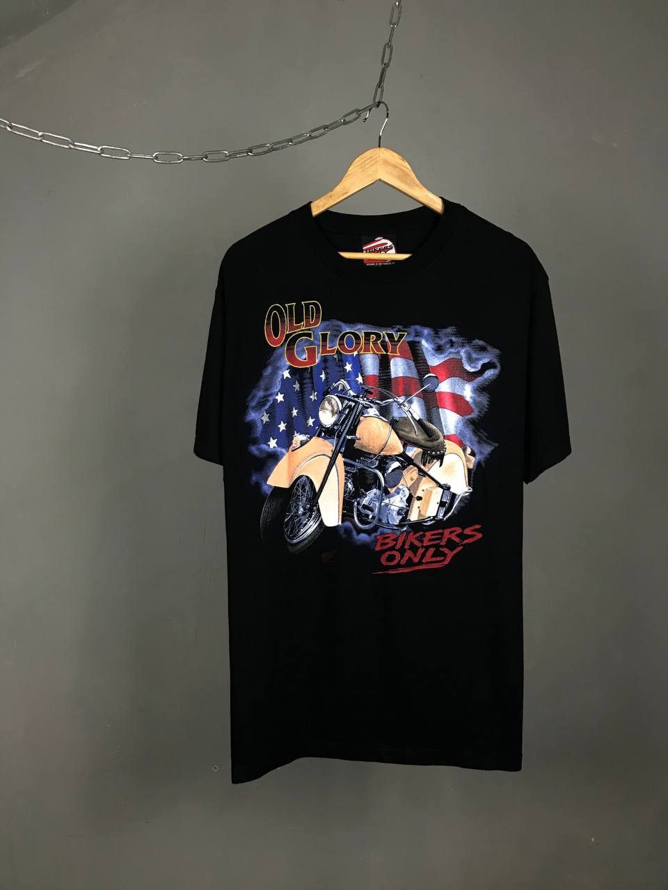 Band Tees Old Glory Bikers Only 1996 vintage rock bikers tee Size US XL / EU 56 / 4 - 1 Thumbnail