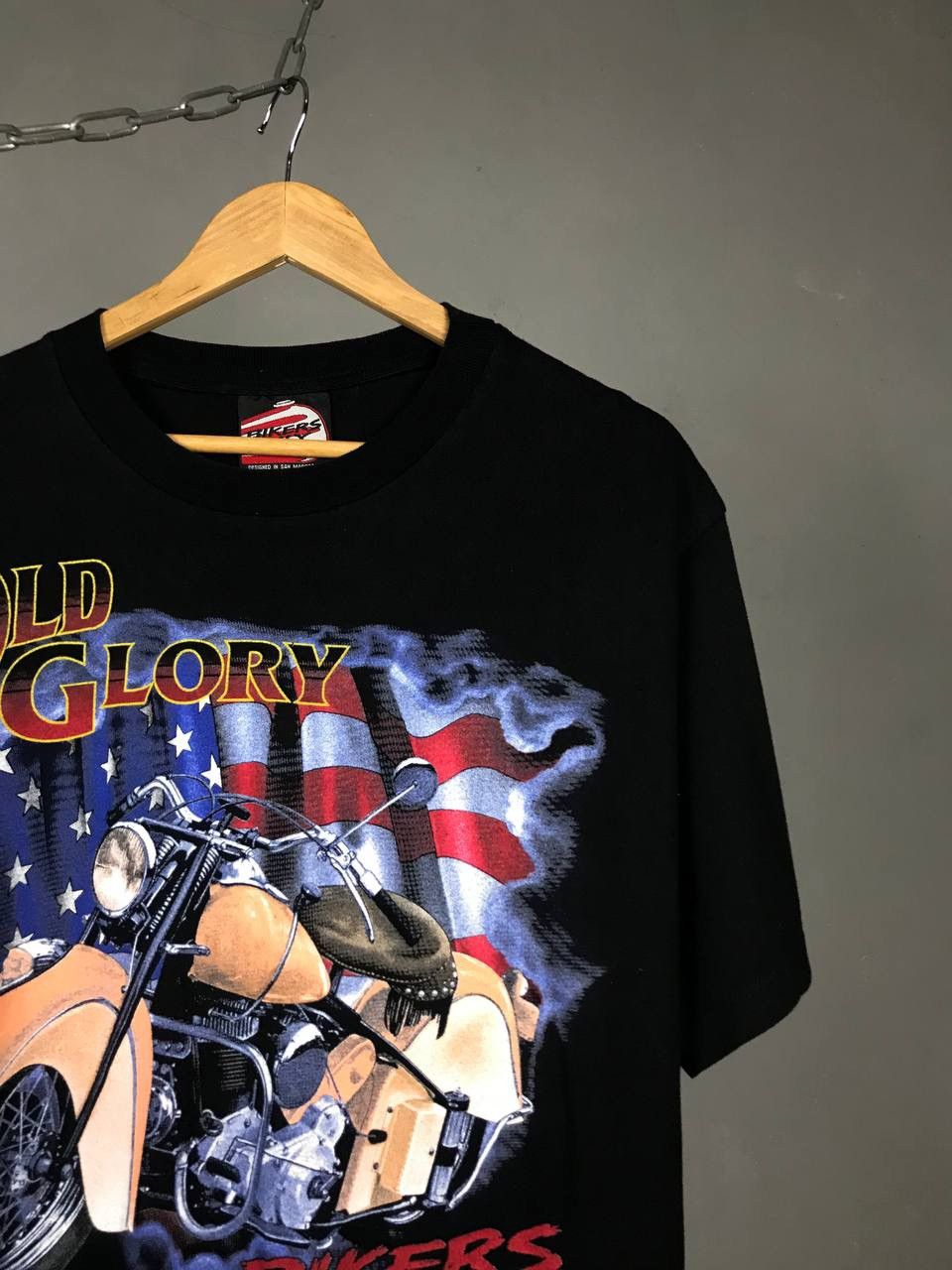 Band Tees Old Glory Bikers Only 1996 vintage rock bikers tee Size US XL / EU 56 / 4 - 2 Thumbnail