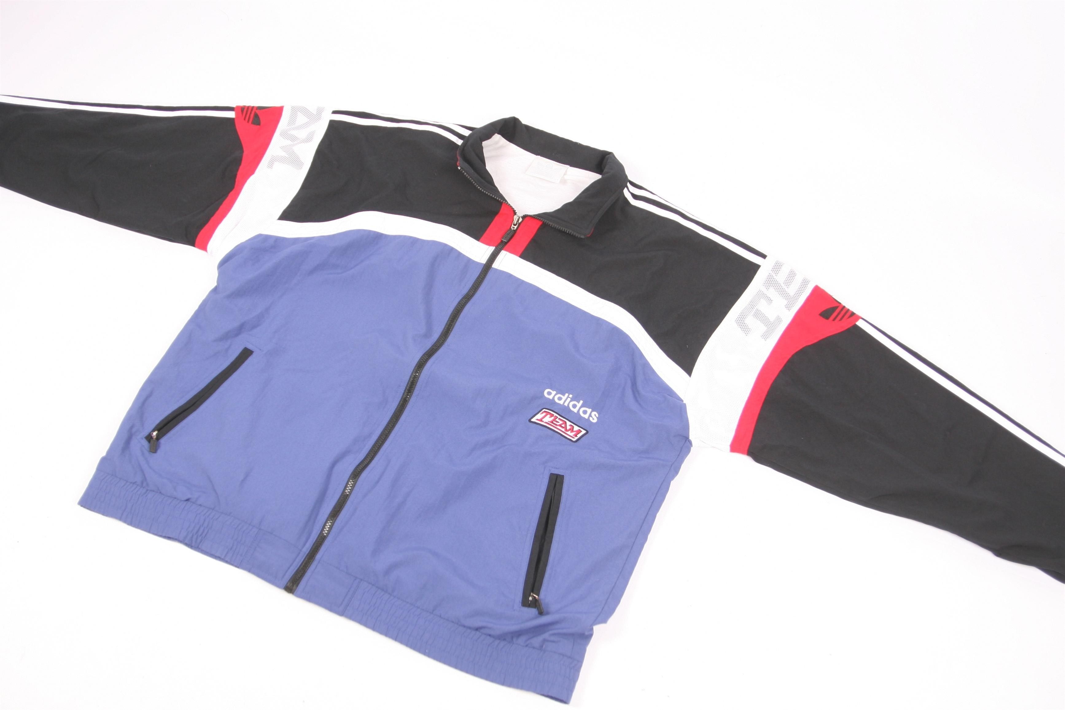 Adidas 🔥 VTG 🔥 90s Adidas Team Full Zip Track Jacket Size US XL / EU 56 / 4 - 2 Thumbnail