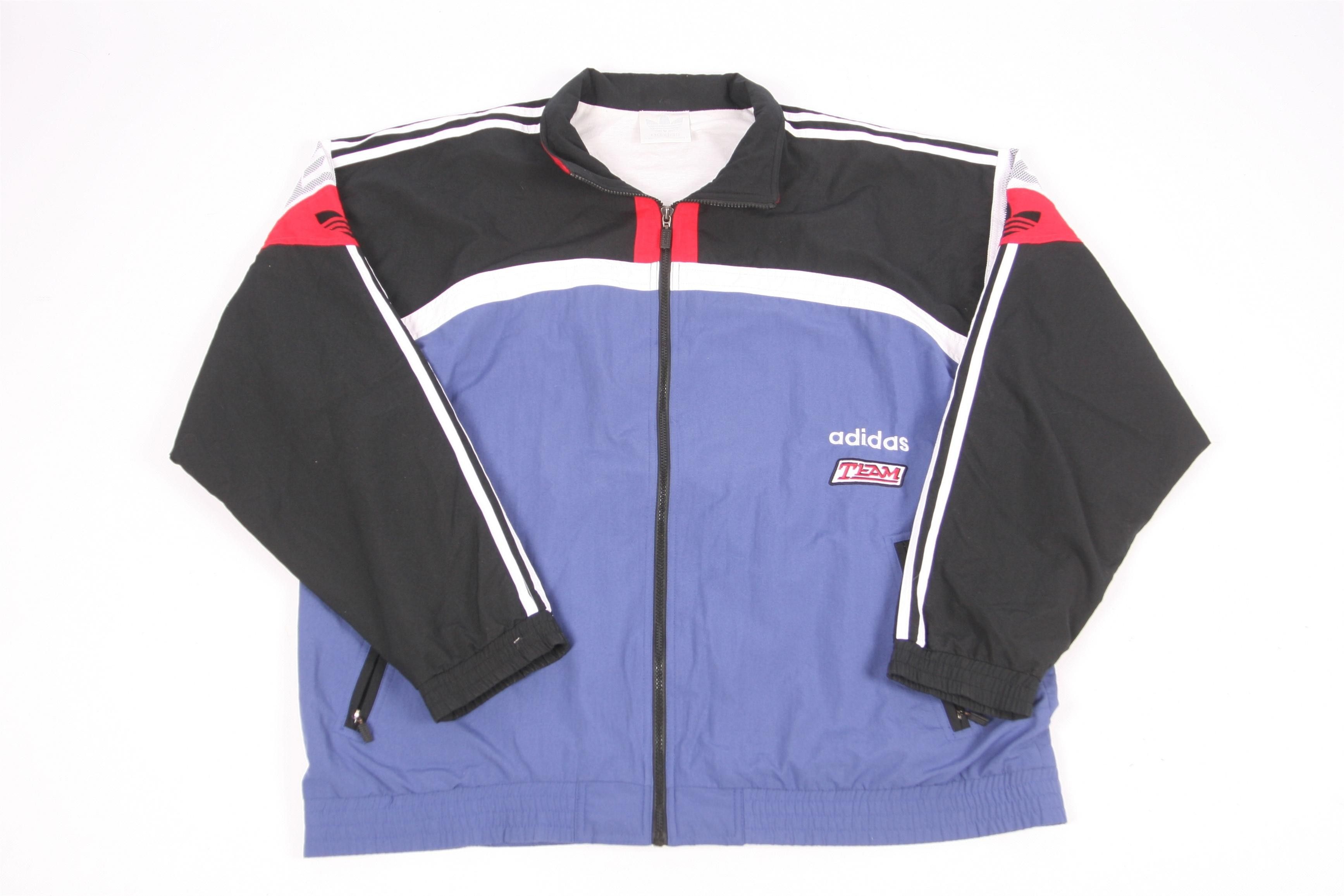Adidas 🔥 VTG 🔥 90s Adidas Team Full Zip Track Jacket Size US XL / EU 56 / 4 - 1 Thumbnail