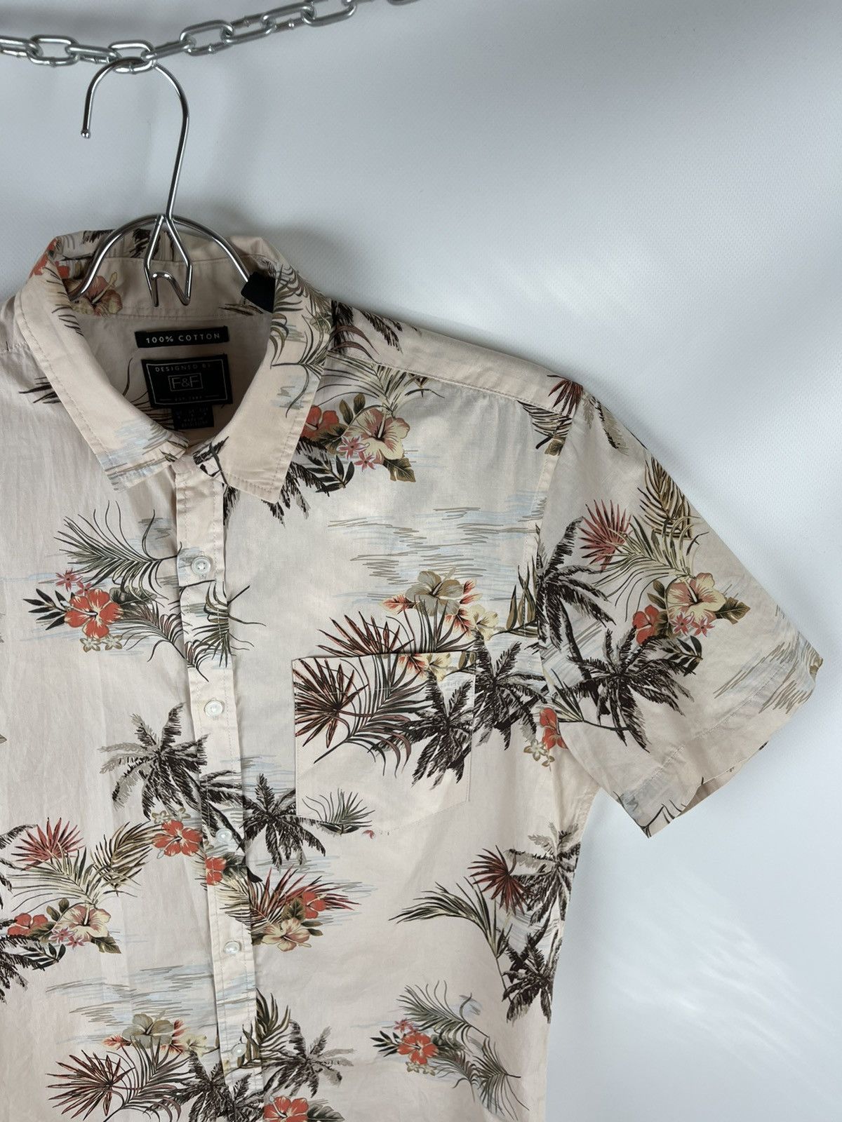 Other F&F vntg Hawaiian shirt short sleeve flower floral pattern Size US S / EU 44-46 / 1 - 4 Thumbnail