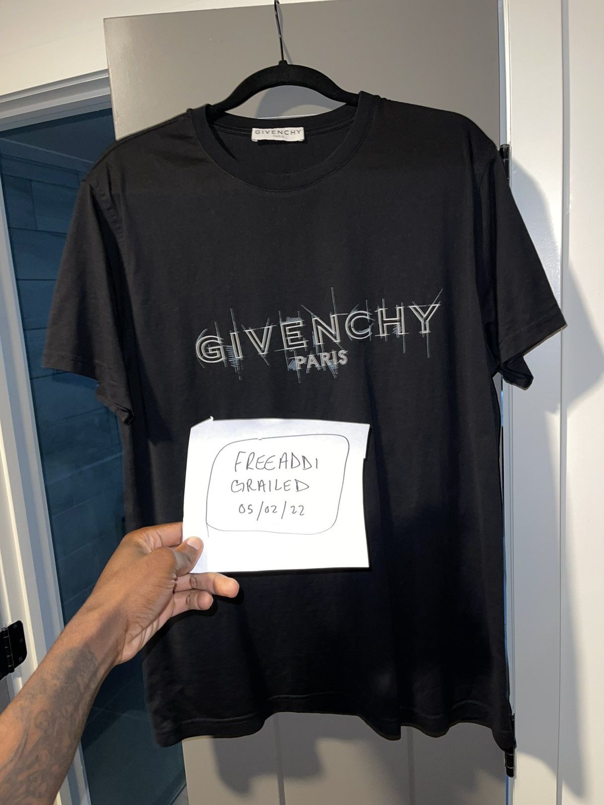 Givenchy Black Crewneck T-shirt With Logo Lettering On The Front And Maxi  4g Logo On The Rear In Cotton Boy | italist, ALWAYS LIKE A SALE, image size:1200x1600