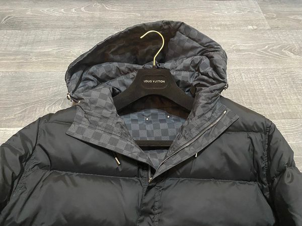 Louis Vuitton Black Damier Reversible Puffer Jacket