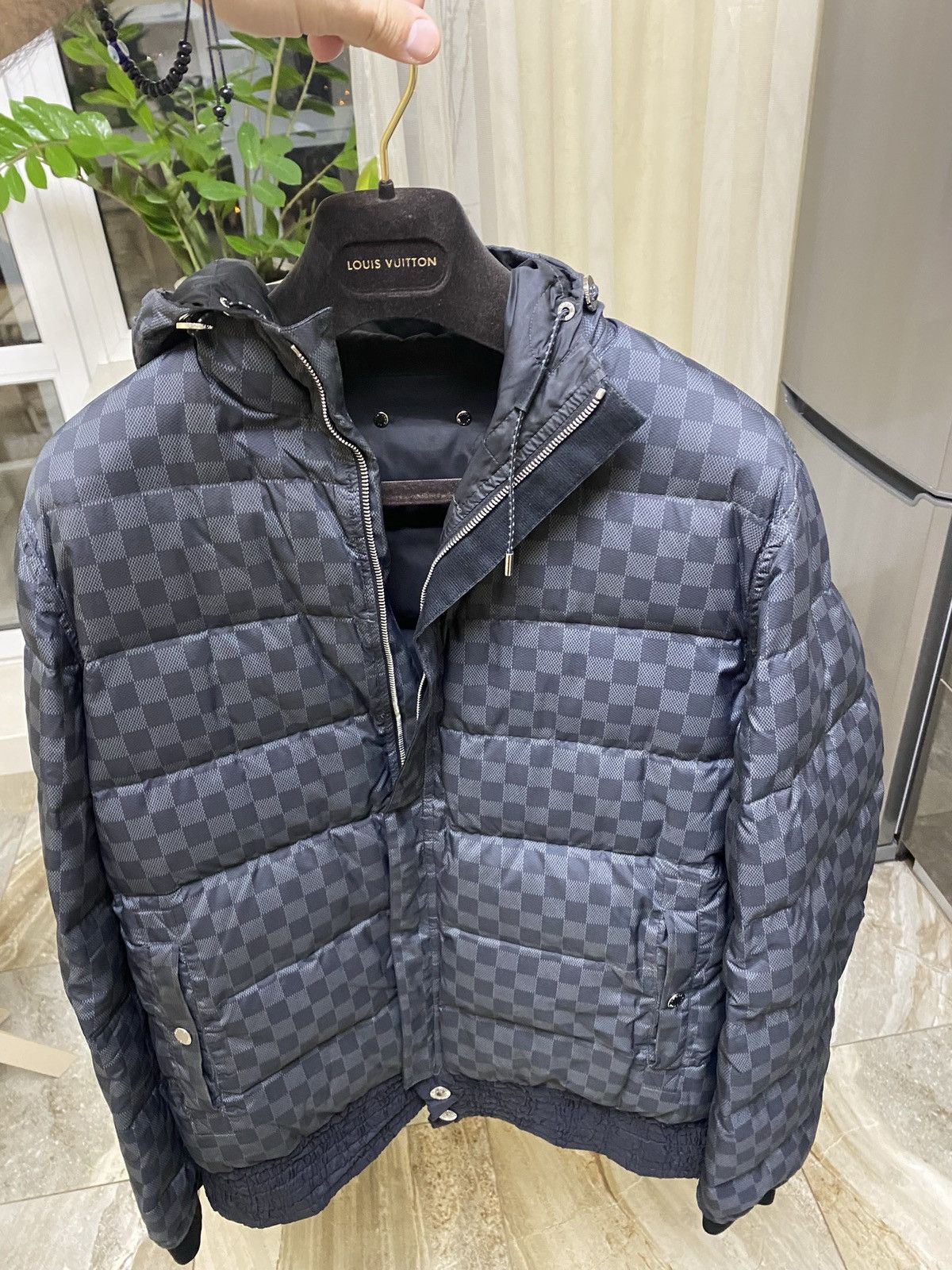 Louis Vuitton Louis Vuitton Graphite Damier Reversible Down Jacket Grailed