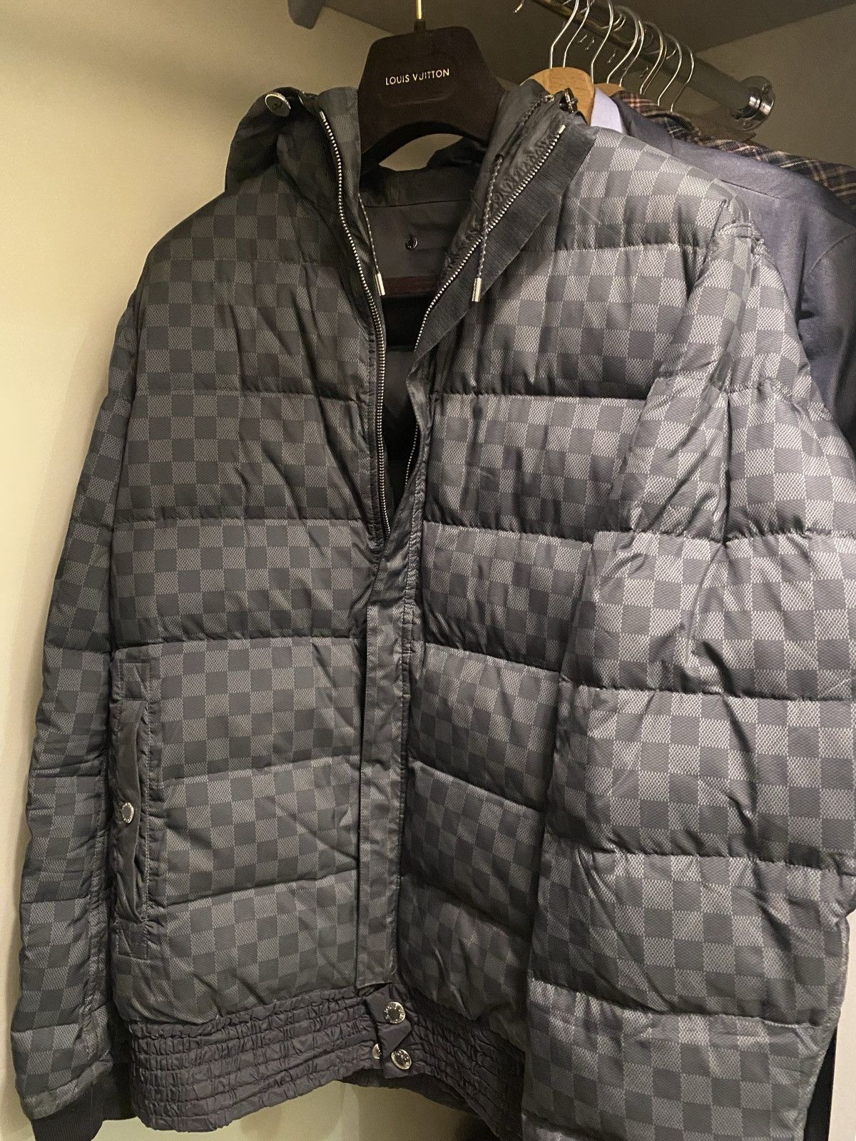 Louis vuitton graphite damier reversible down jacket best sale