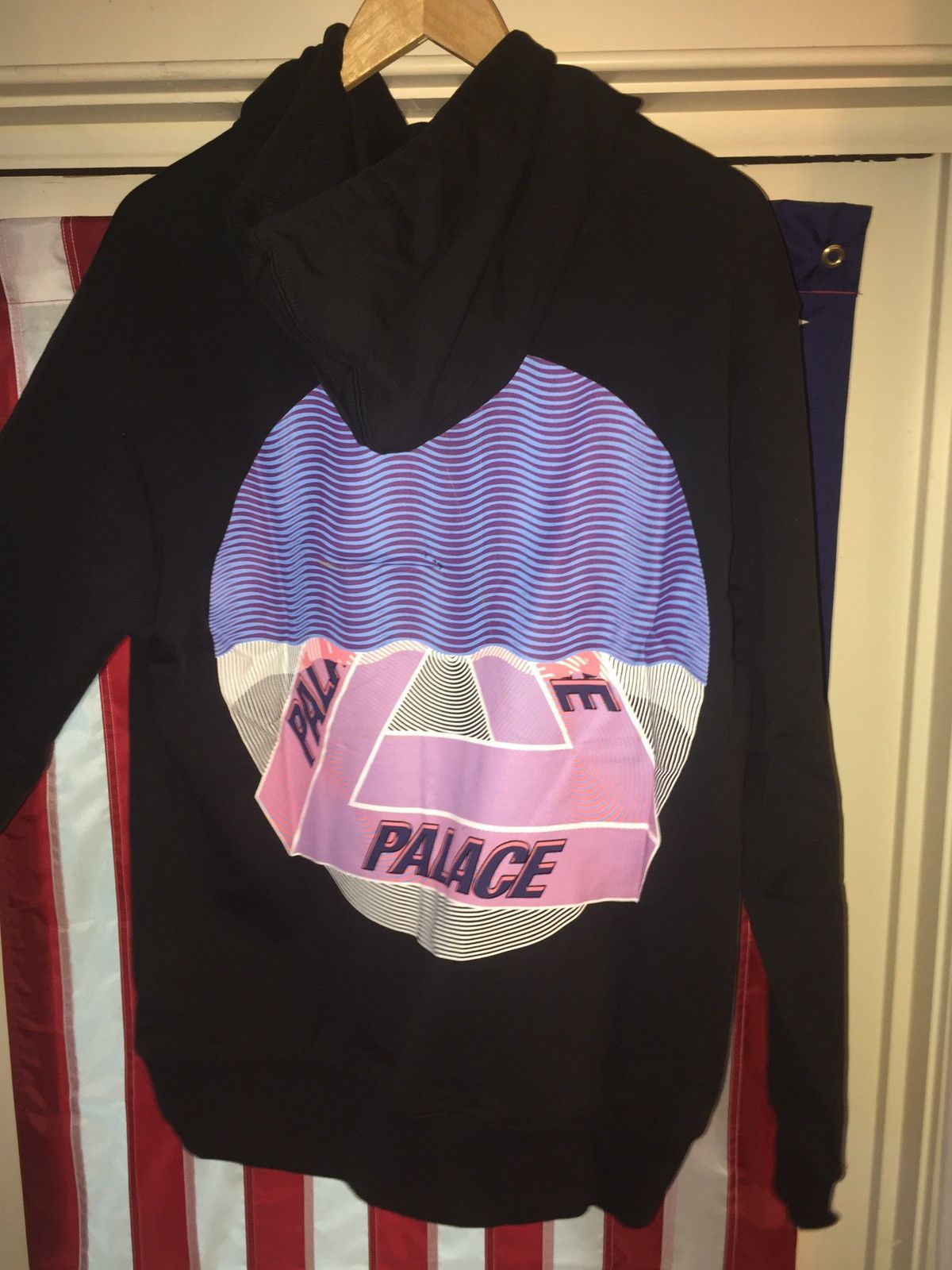 Palace Tri Curtain Hoodie Black