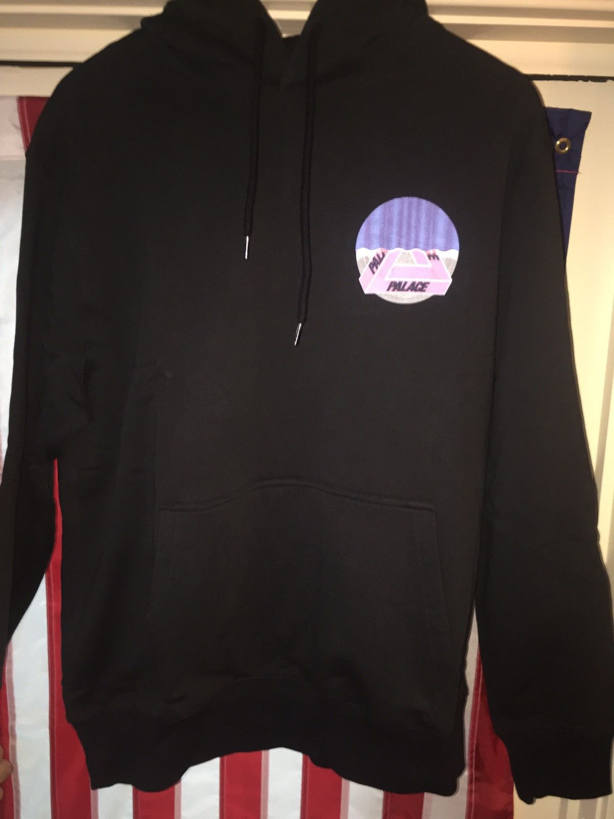 Palace Tri Curtain Hoodie Black