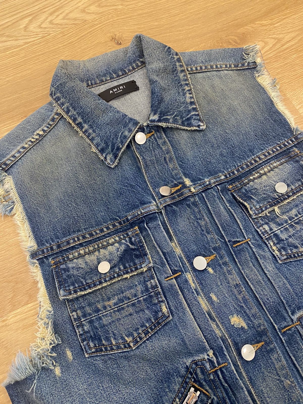 Amiri AMIRI SLEEVELESS TRUCKER JACKET Size US XL / EU 56 / 4 - 2 Thumbnail
