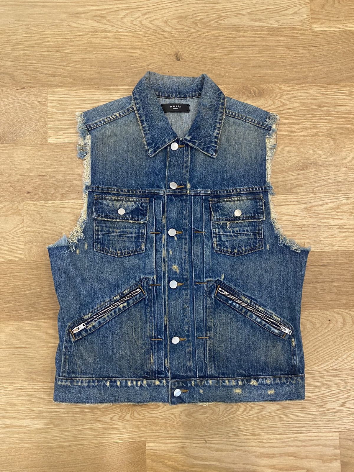 Amiri AMIRI SLEEVELESS TRUCKER JACKET Size US XL / EU 56 / 4 - 1 Thumbnail