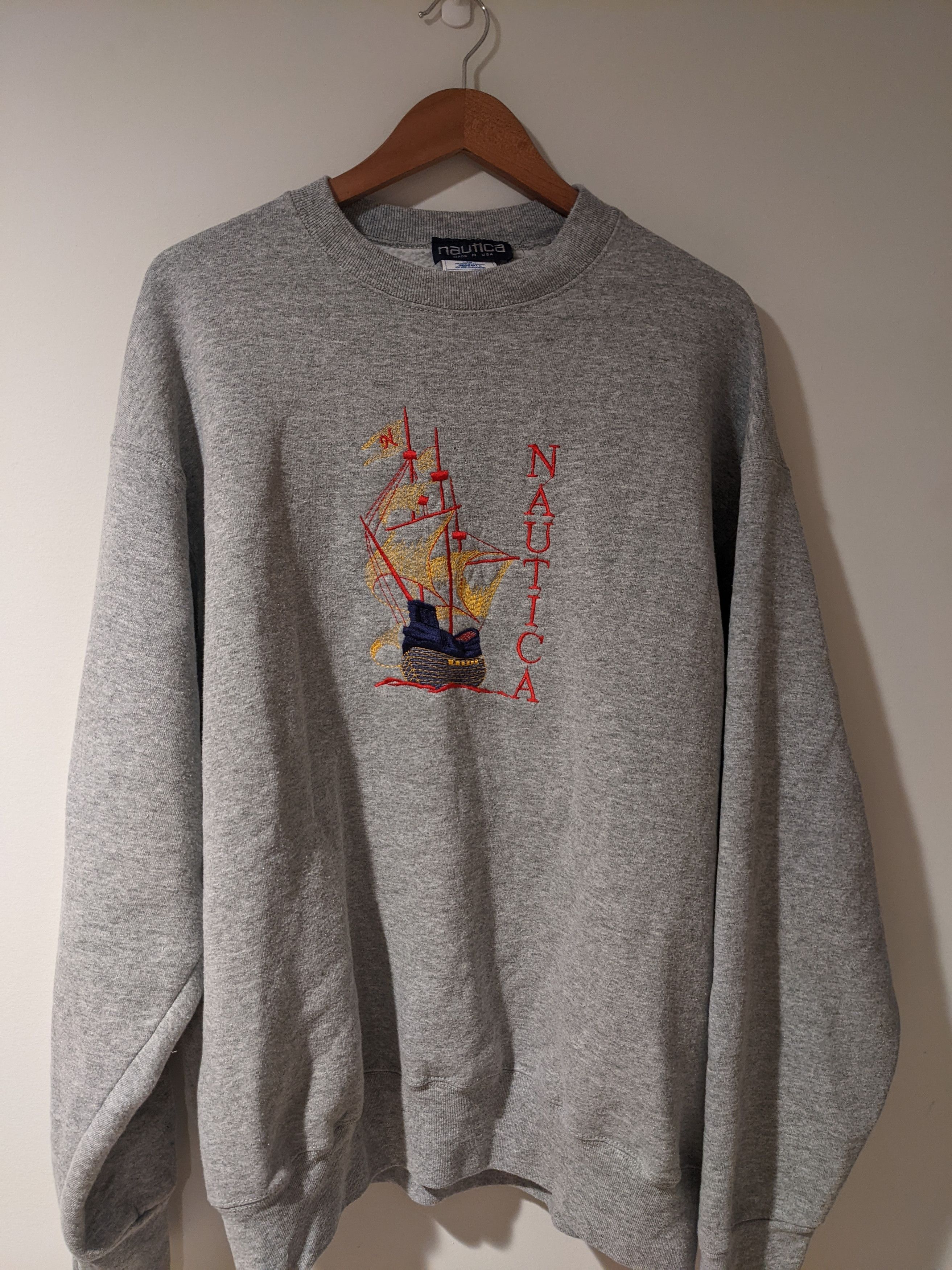 Pull Vintage Nautica Col Rond - Taille M, Couleur Bleu Marine, Occasion Très Bon état