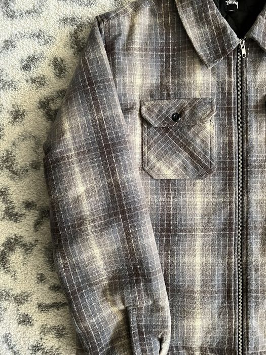 Stussy Stussy Heavy Brush Plaid Zip Up Jacket | Grailed