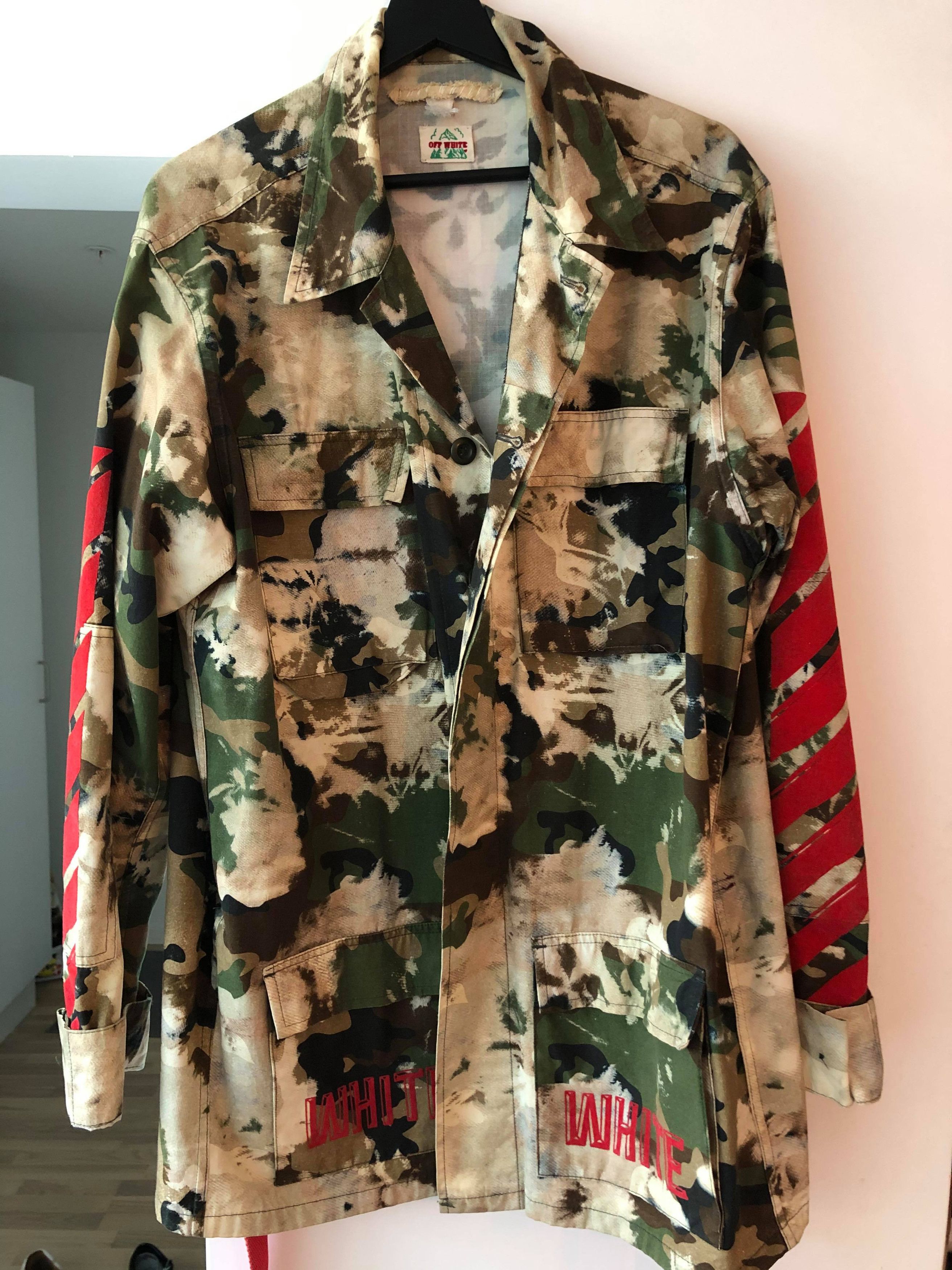 Camo jacket red stripe shop