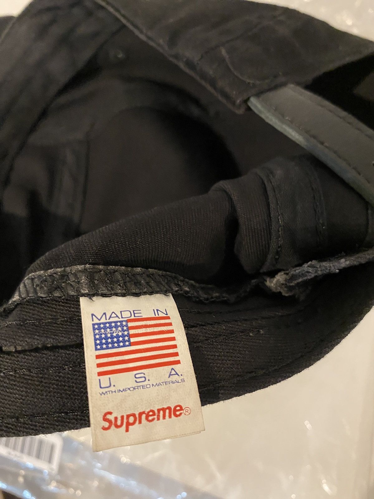 Supreme Supreme Washed Chino Twill Camp Cap Cap (SS22) Black Size ONE SIZE - 6 Thumbnail