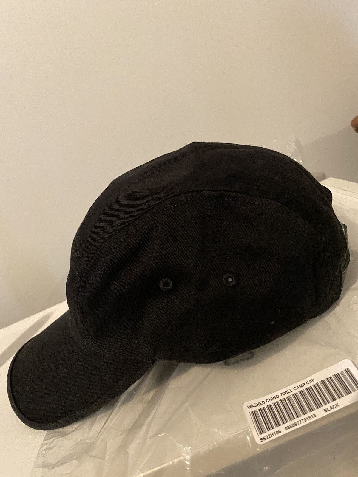 Supreme Supreme Washed Chino Twill Camp Cap Cap (SS22) Black Size ONE SIZE - 3 Thumbnail