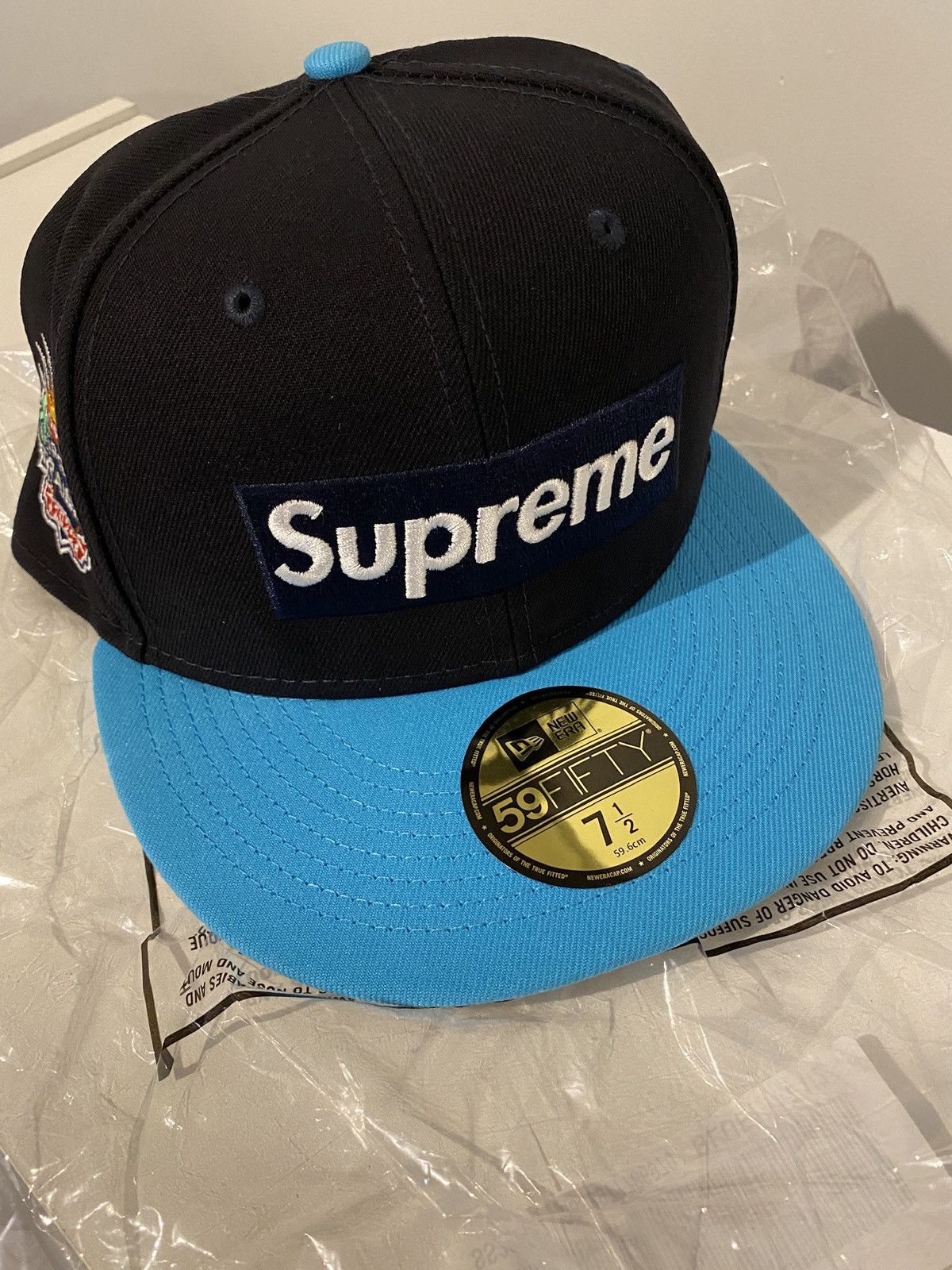 Supreme Supreme 2-Tone Box Logo New Era Blue Size 7 1/2 | Grailed