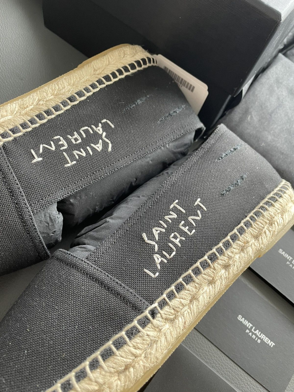 Hedi Slimane Brand New Super Rare Runway SL Logo Distressed Espadrilles Size US 9.5 / EU 42-43 - 14 Thumbnail