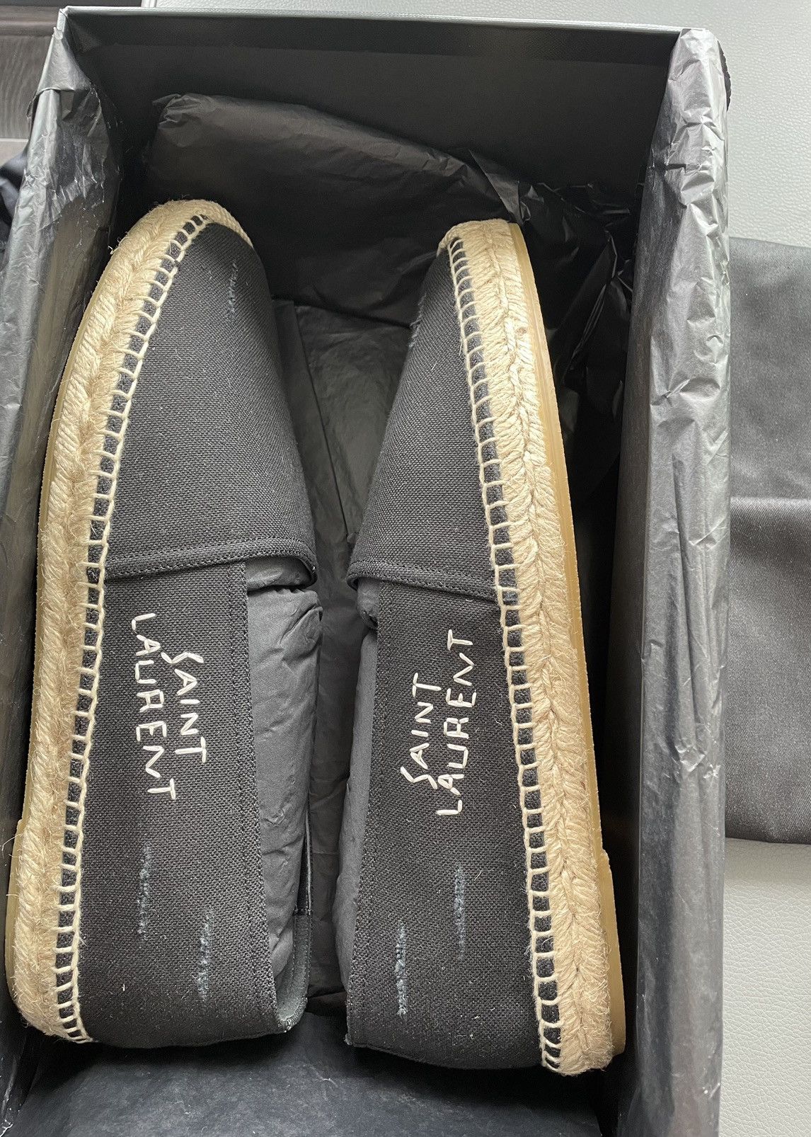 Hedi Slimane Brand New Super Rare Runway SL Logo Distressed Espadrilles Size US 9.5 / EU 42-43 - 5 Thumbnail