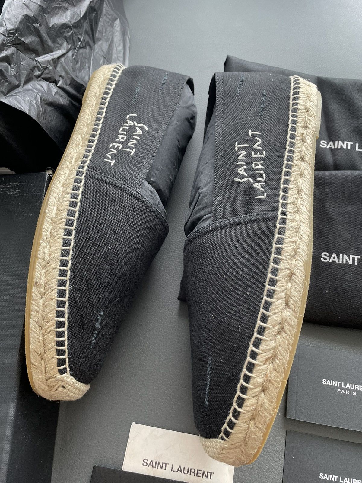 Hedi Slimane Brand New Super Rare Runway SL Logo Distressed Espadrilles Size US 9.5 / EU 42-43 - 10 Thumbnail