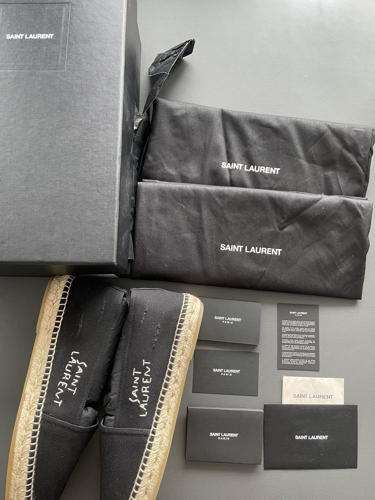 Hedi Slimane Brand New Super Rare Runway SL Logo Distressed Espadrilles Size US 9.5 / EU 42-43 - 2 Thumbnail