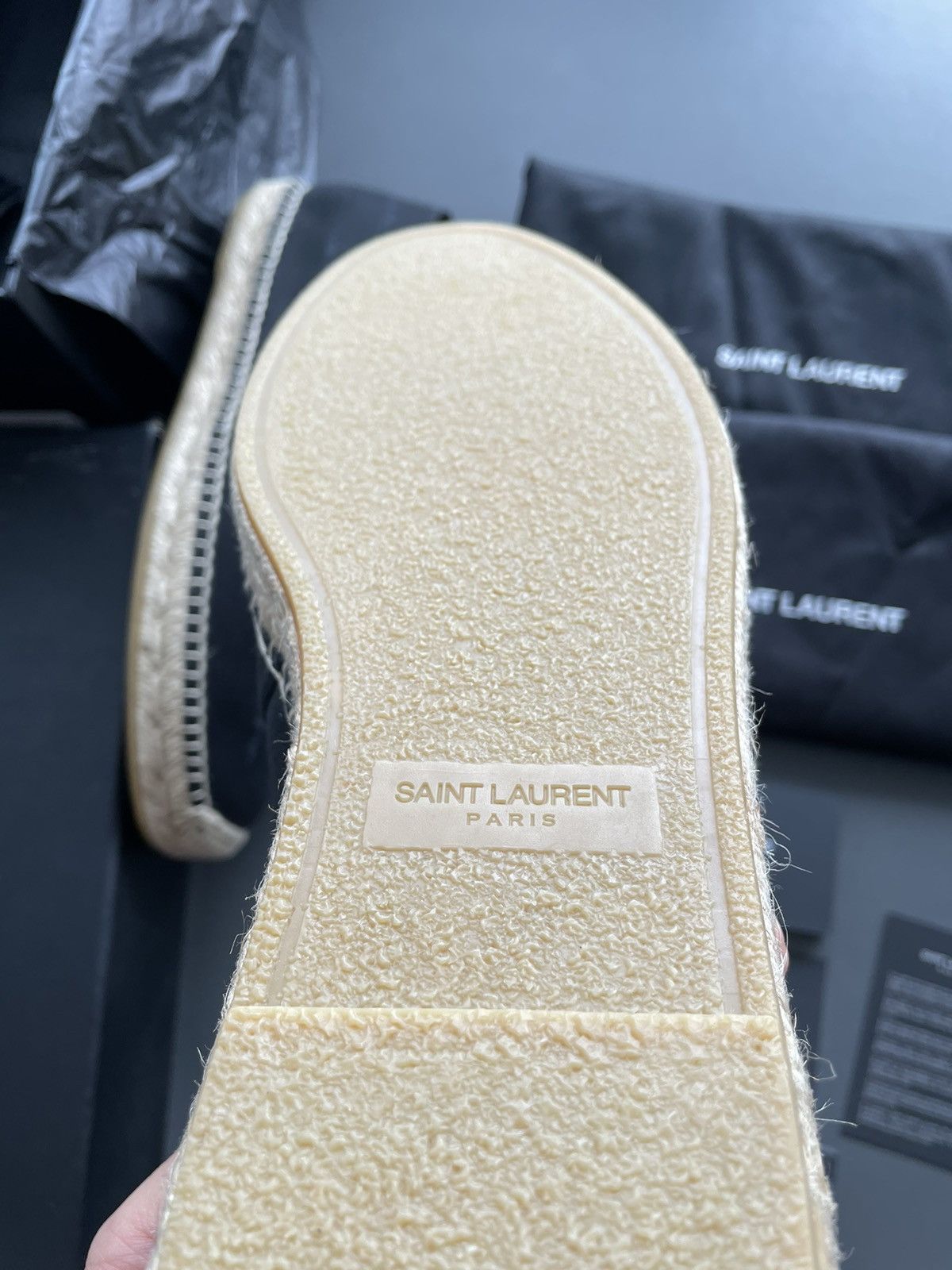 Hedi Slimane Brand New Super Rare Runway SL Logo Distressed Espadrilles Size US 9.5 / EU 42-43 - 8 Thumbnail