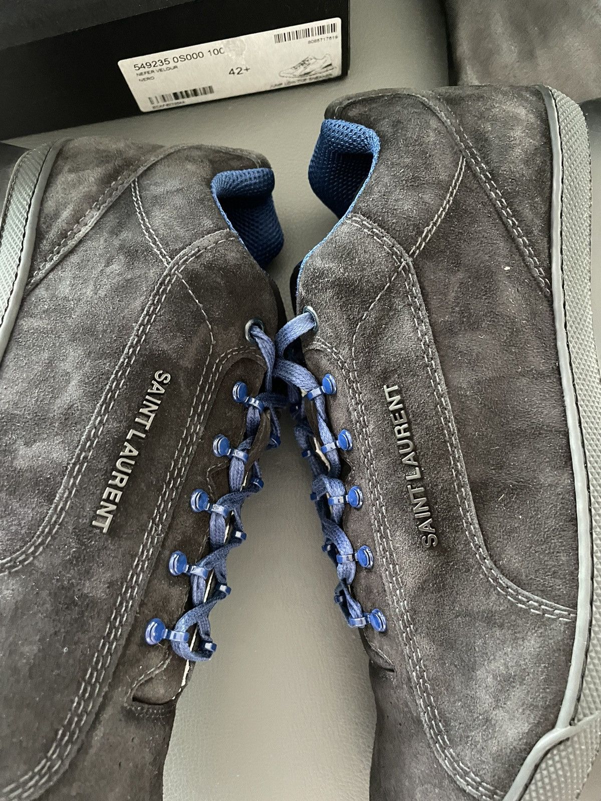 Saint Laurent Paris $890 Value Runway Brand NEW Velour Velvet Jump Sneakers Size US 9 / EU 42 - 13 Thumbnail